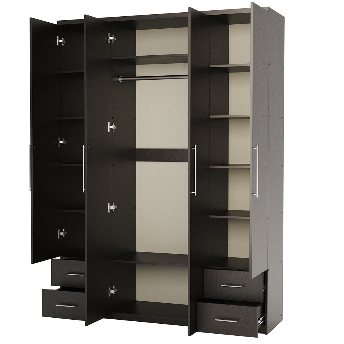 Изображение товара Шкаф распашной 4 дверный Мелодия МКЯ2-43 220x60x220 венге Россия