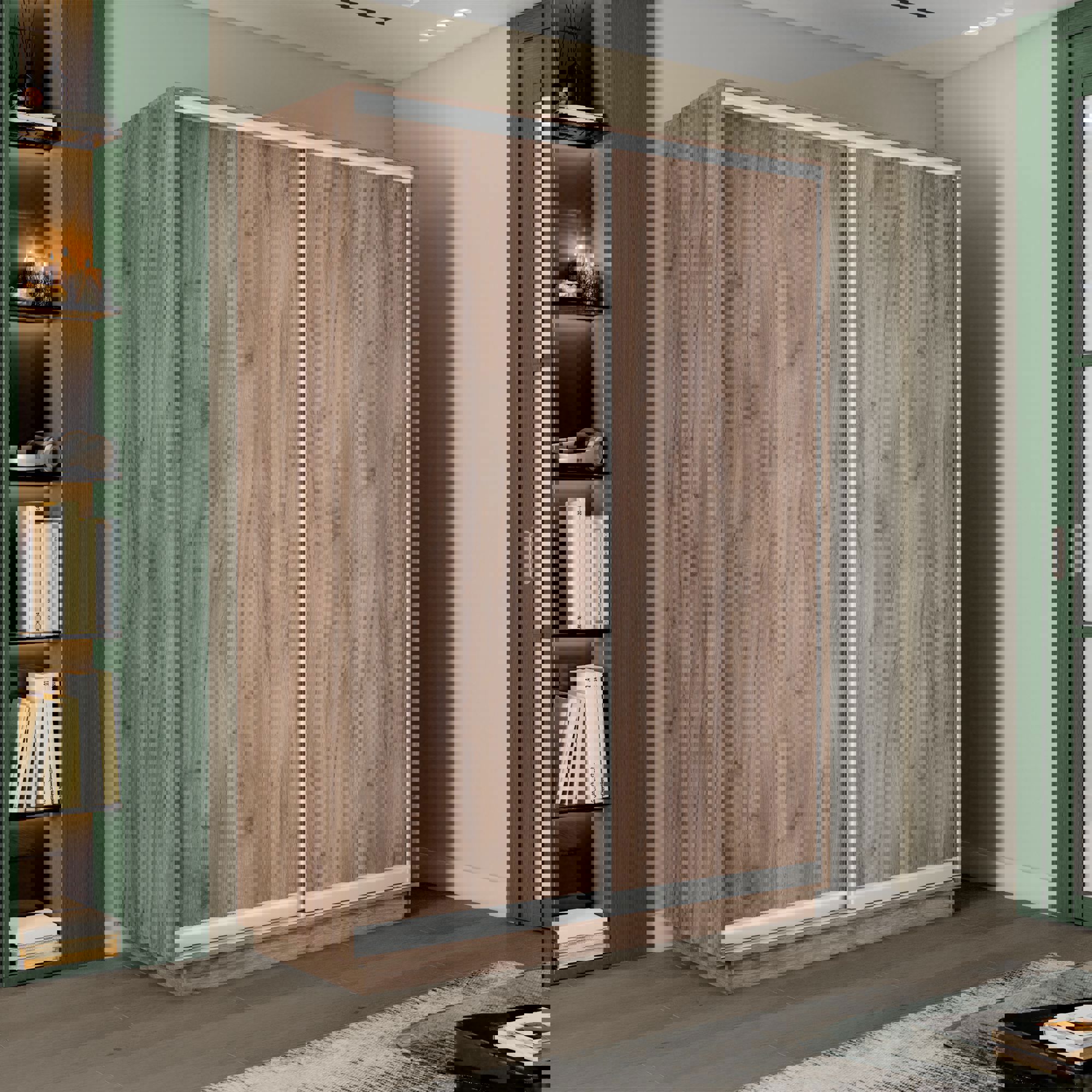 Изображение товара Шкаф-купе 2 дверный Мебельная Компания Е1 220x160x45 см крафт дуб Изображение товара Шкаф-купе 2 дверный Мебельная Компания Е1 220x160x45 см крафт дуб