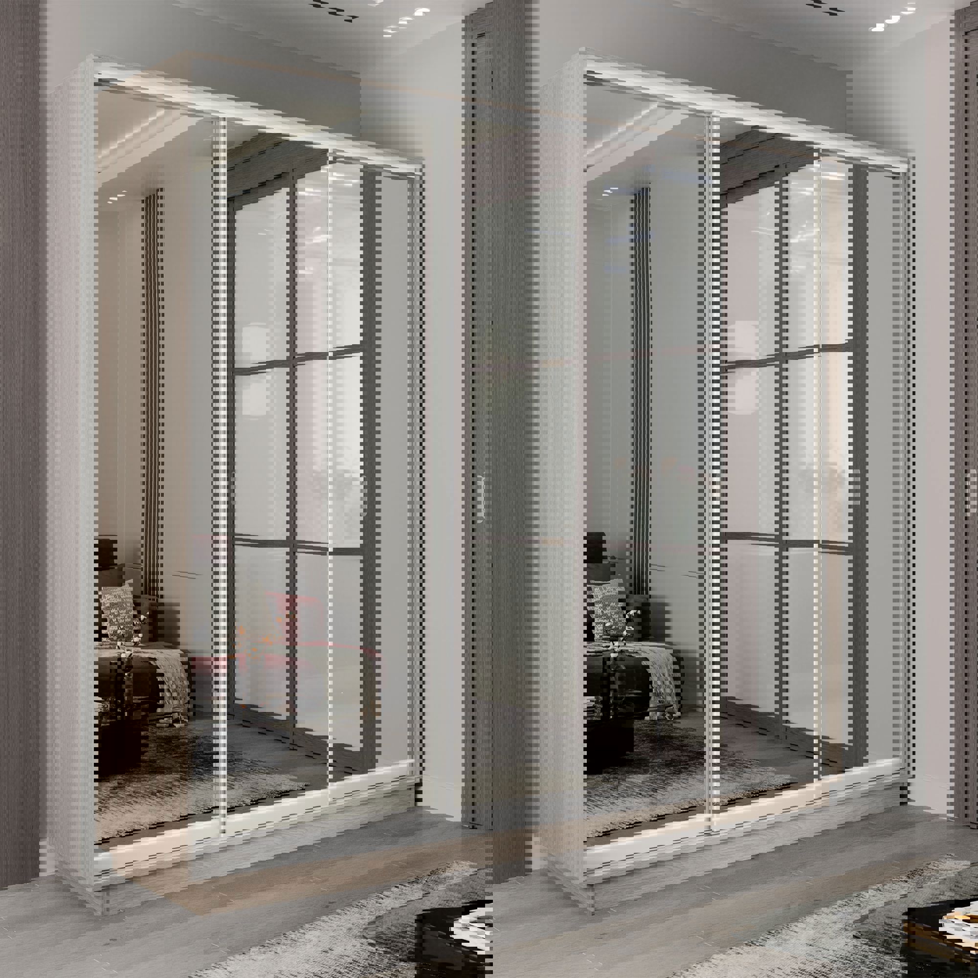 Изображение товара Шкаф-купе Мебельная Компания Е1 3 дверный 240x210x60 см с зеркалом