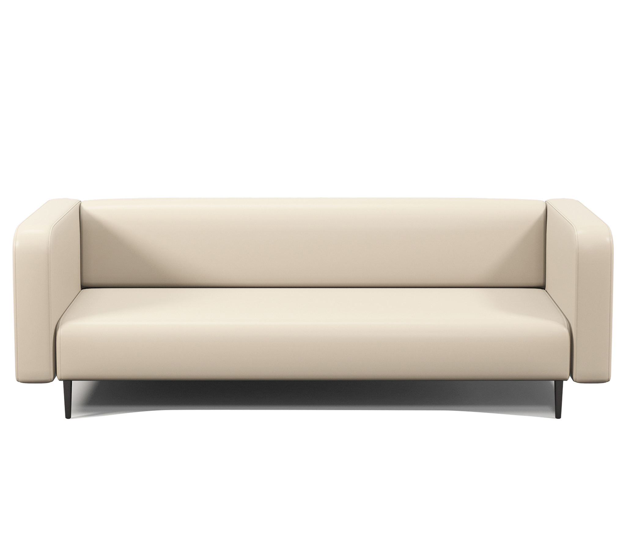 Изображение товара Диван прямой Гамма Акцент офисный 3 местный 184x67x78 см эко-кожа цвет бежевый