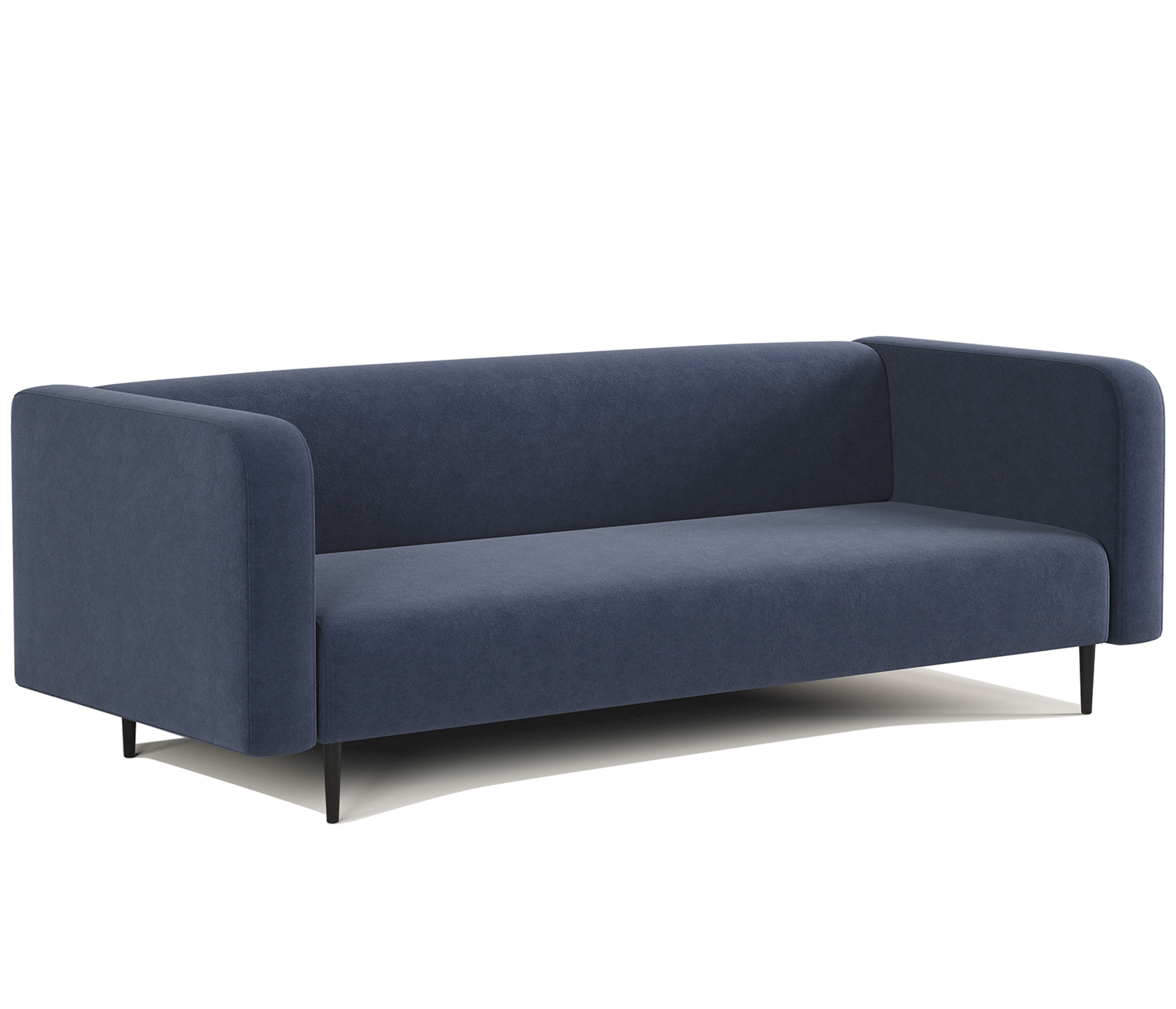 Изображение товара Диван прямой Гамма Акцент офисный 3 местный 184x67x78 см велюр цвет ультра миднайт