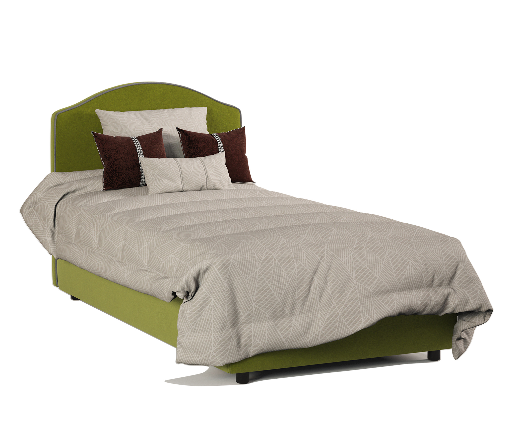 Изображение товара Односпальная кровать Гамма Классика 90x106.5x202 см из массива дерева с велюровой обивкой Изображение товара Односпальная кровать Гамма Классика 90x106.5x202 см из массива дерева с велюровой обивкой