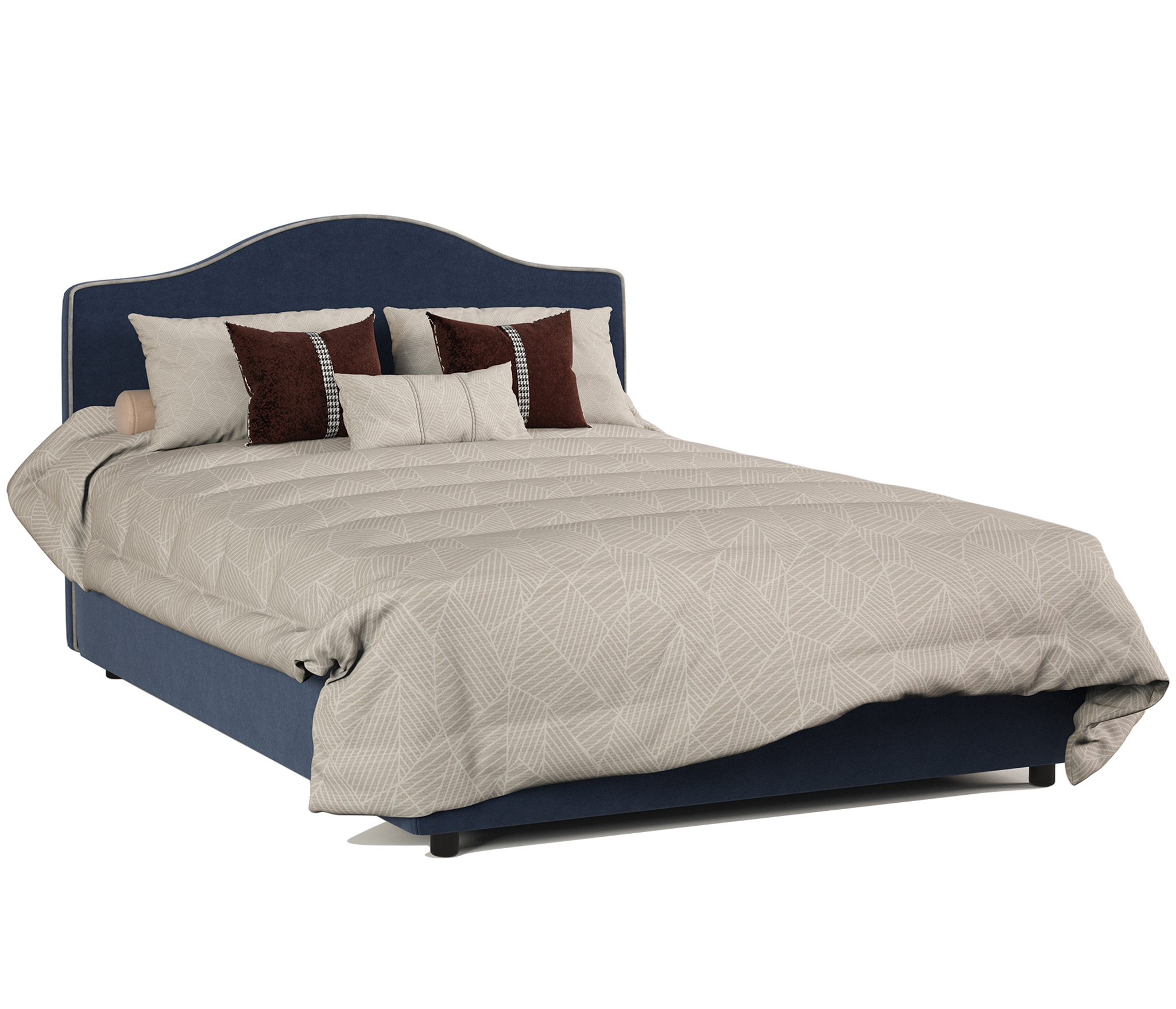 Изображение товара Кровать полутороспальная Гамма Классика 120x106.5x202 см с ящиком и матрасом из массива дерева сини