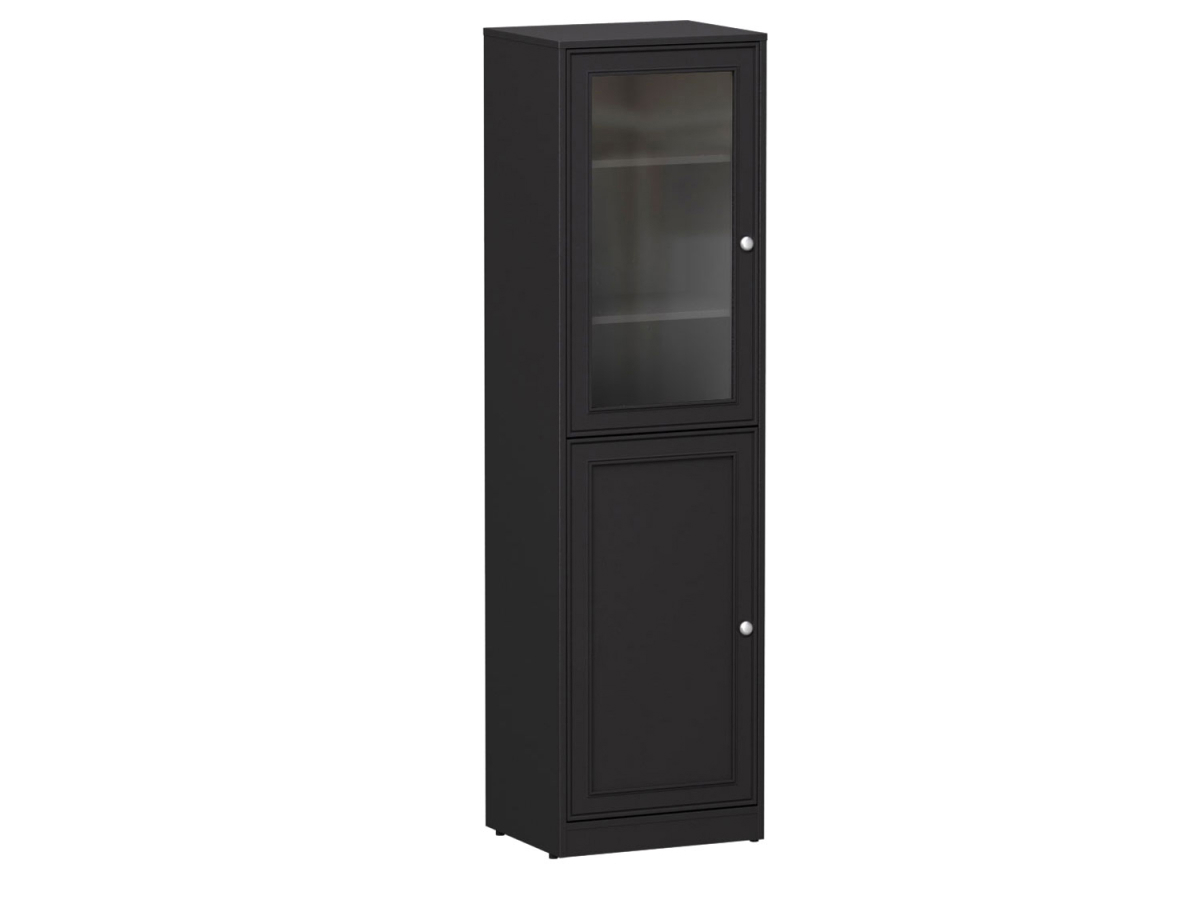 Изображение товара Шкаф-витрина Правила мебели 186893 50.2x180.6x40.1 см ЛДСП цвет графит Изображение товара Шкаф-витрина Правила мебели 186893 50.2x180.6x40.1 см ЛДСП цвет графит