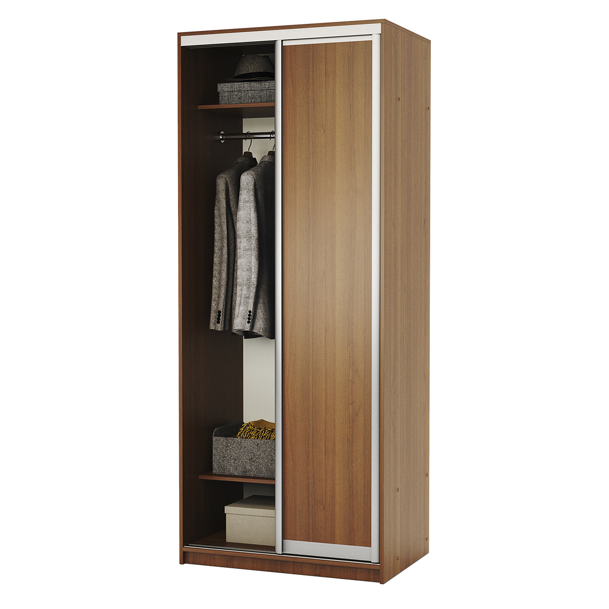 Изображение товара Шкаф-купе Гамма 240x90x60 см 2 полок ЛДСП цвет орех
