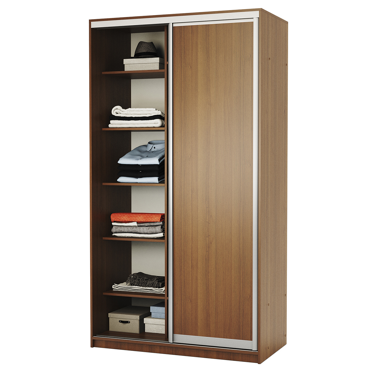 Изображение товара Шкаф-купе Гамма 240x130x60 см 7 полок ЛДСП цвет орех