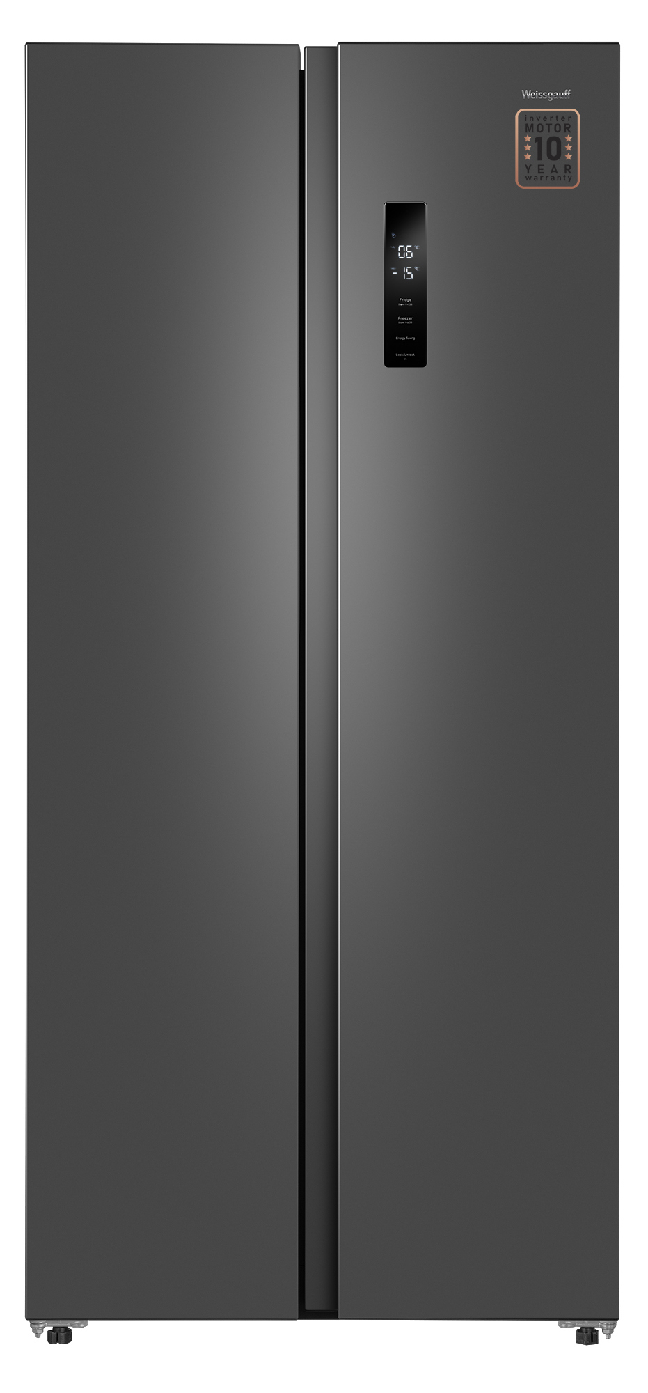 Изображение товара Отдельностоящий холодильник с инвертором Weissgauff WSBS 410 Inverter NoFrost Dark Grey Изображение товара Отдельностоящий холодильник с инвертором Weissgauff WSBS 410 Inverter NoFrost Dark Grey