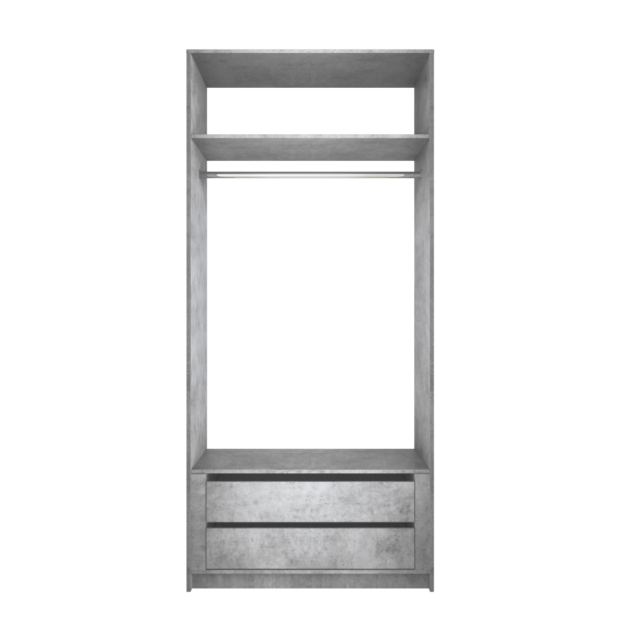 Изображение товара Гардеробная MOD_GAR_1000_M1_BT МЕБЕЛЬНАЯ КОМПАНИЯ Е1 — Серый матовый ЛДСП 1 секция