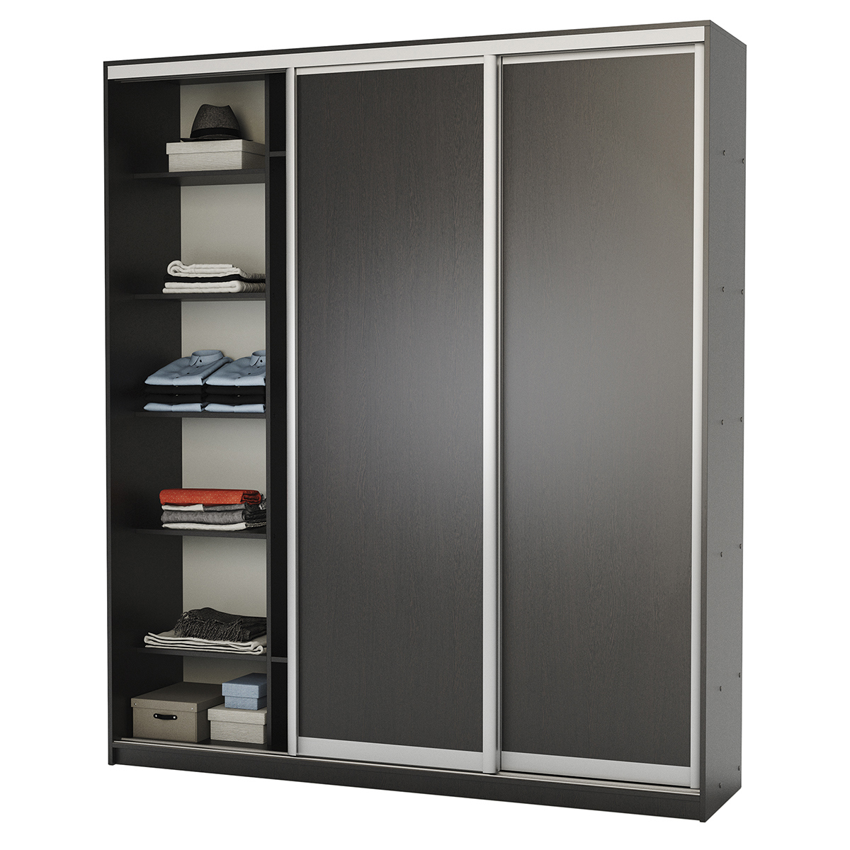 Изображение товара Шкаф-купе Гамма 240x220x45 см 12 полок венге Изображение товара Шкаф-купе Гамма 240x220x45 см 12 полок венге