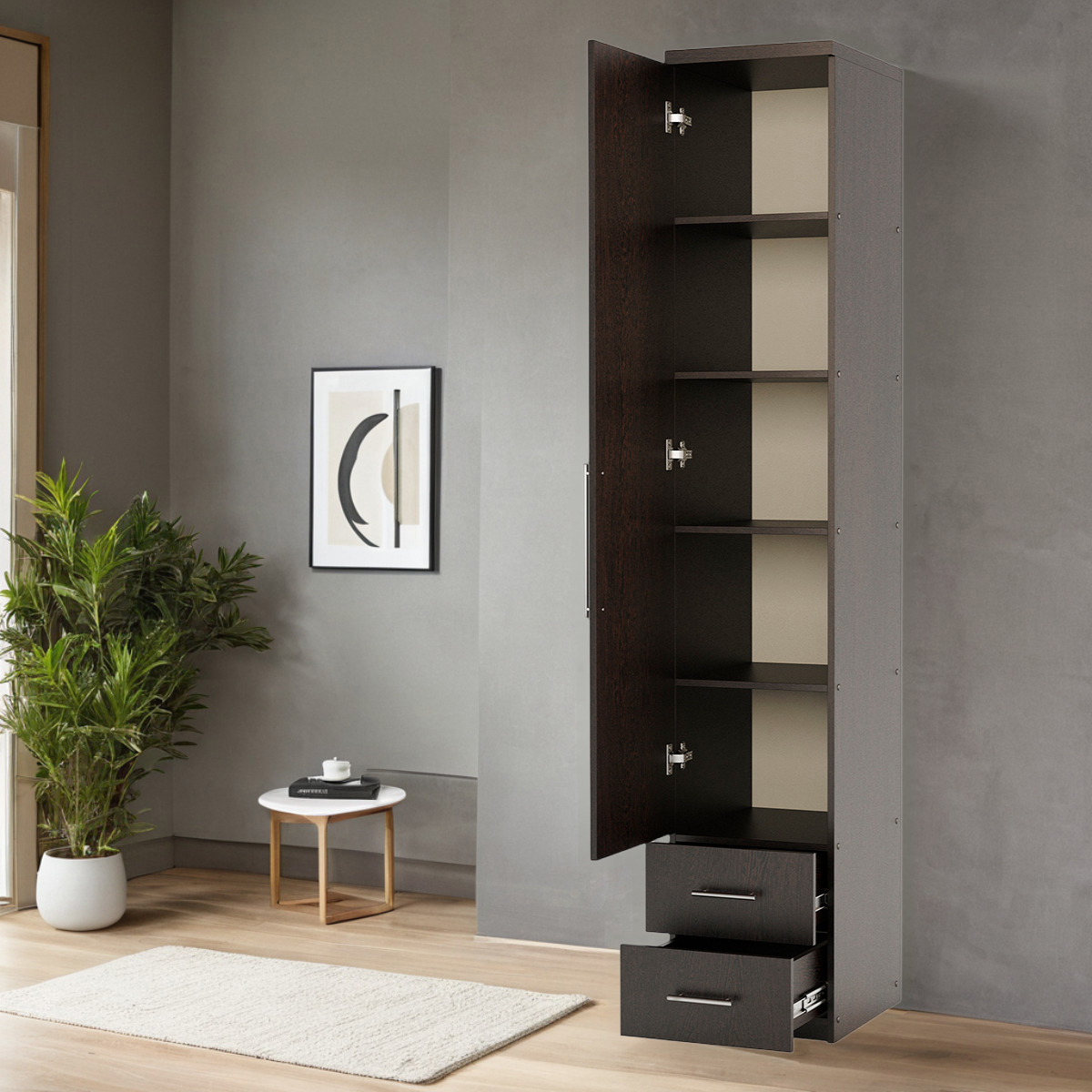 Изображение товара Шкаф распашной Гамма 1901022377 30x45x240 см венге ЛДСП для спальни и офиса Изображение товара Шкаф распашной Гамма 1901022377 30x45x240 см венге ЛДСП для спальни и офиса