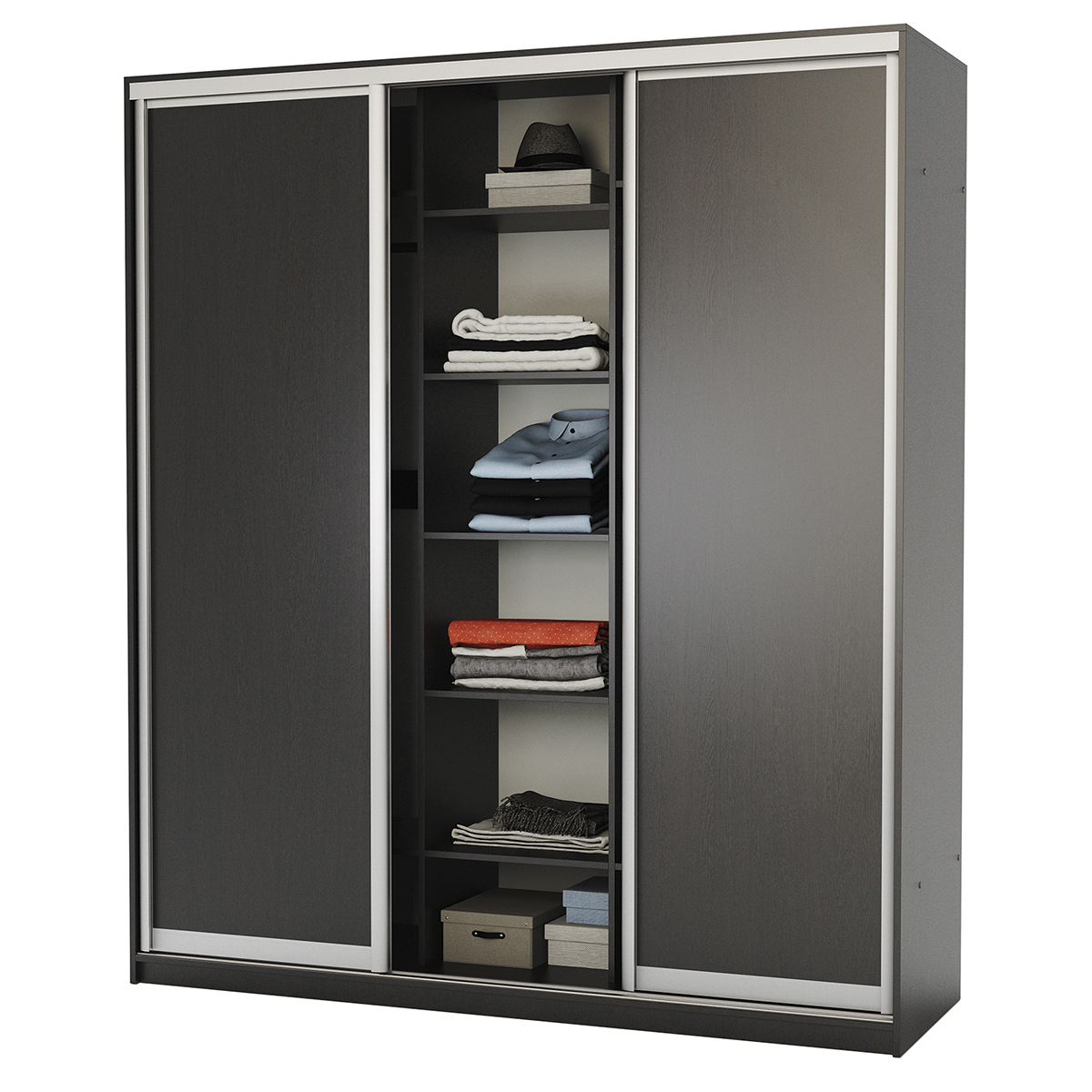 Изображение товара Шкаф-купе Гамма 240x200x60 см 9 полок цвет венге