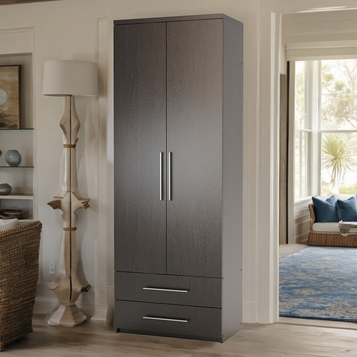 Изображение товара Шкаф распашной Гамма Мелодия МКЯ-22 венге 100x240x60 см Изображение товара Шкаф распашной Гамма Мелодия МКЯ-22 венге 100x240x60 см