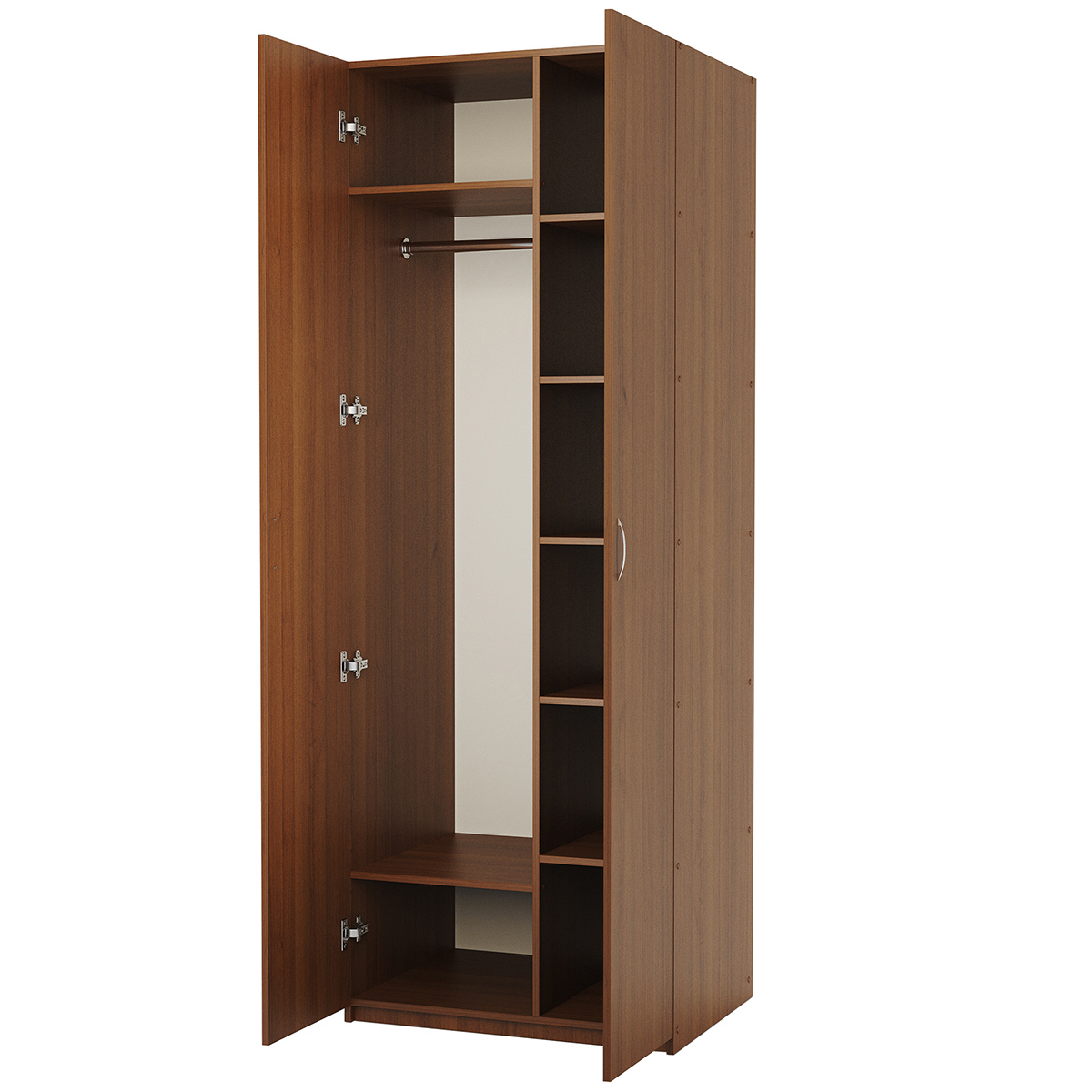 Изображение товара Шкаф распашной Гамма 1901022302 орех 80x240x60 см для дома и офиса Изображение товара Шкаф распашной Гамма 1901022302 орех 80x240x60 см для дома и офиса