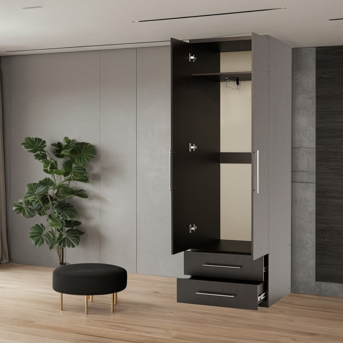 Изображение товара Шкаф распашной Гамма 1901022413 венге 60x240x45 см ЛДСП классический дизайн