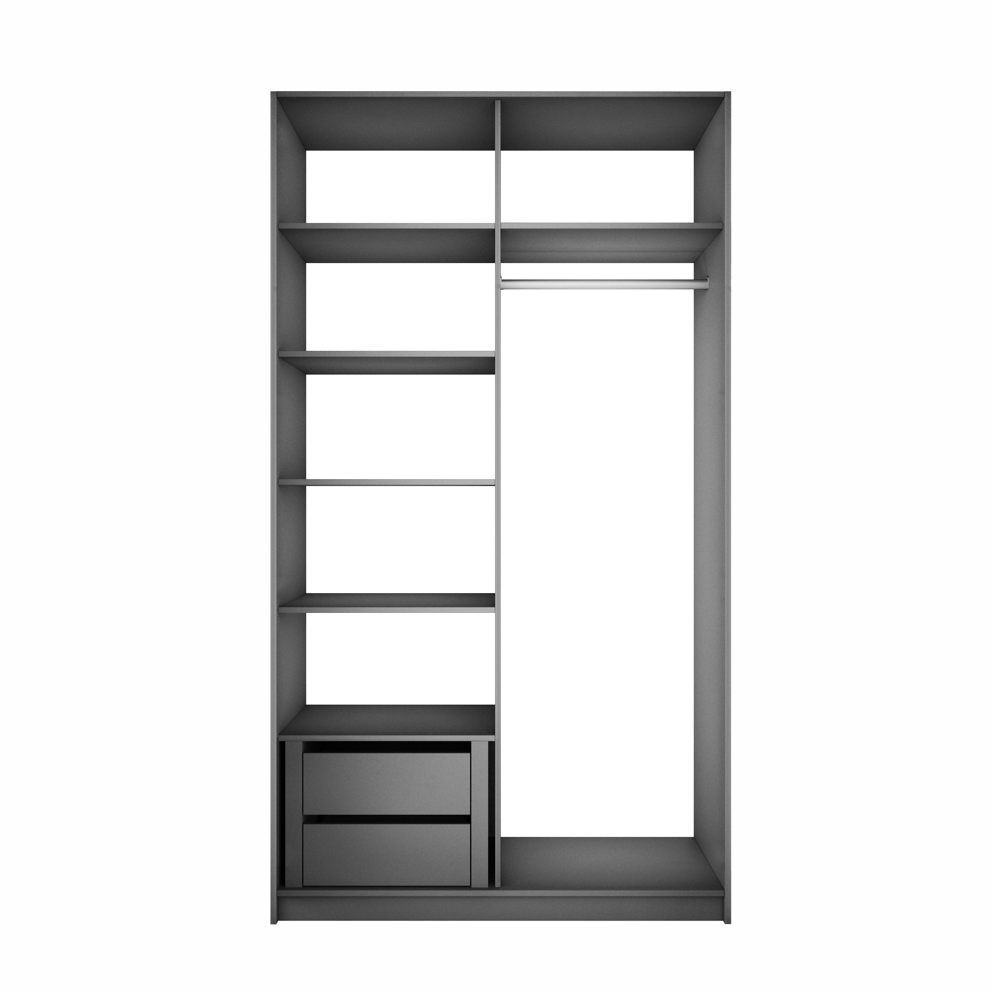 Изображение товара Гардеробная Мебельная компания е1 MOD_GAR_1200_M1_DM 121x220x51 см цвет серый