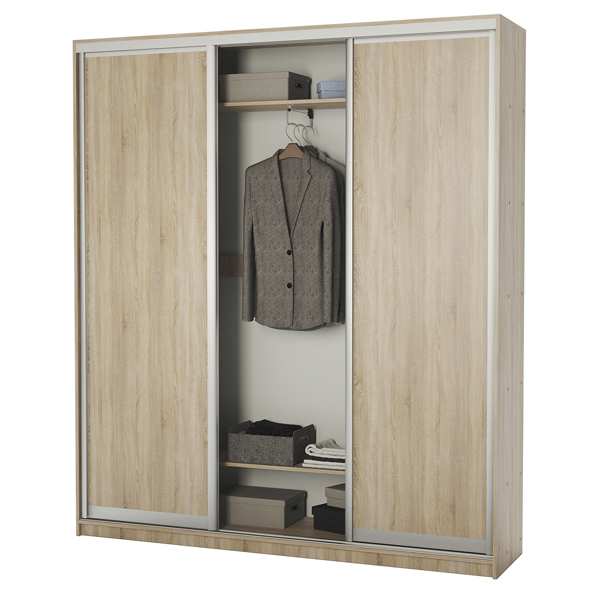 Изображение товара Шкаф-купе Гамма 240x220x45 см с 12 полками и раздвижными дверями