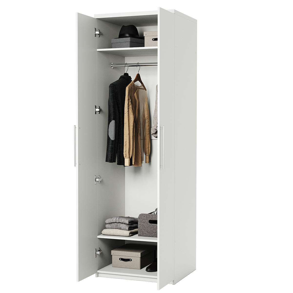 Изображение товара Шкаф распашной Гамма 1901022686 80x240x60 см ЛДСП цвет белый текстурный