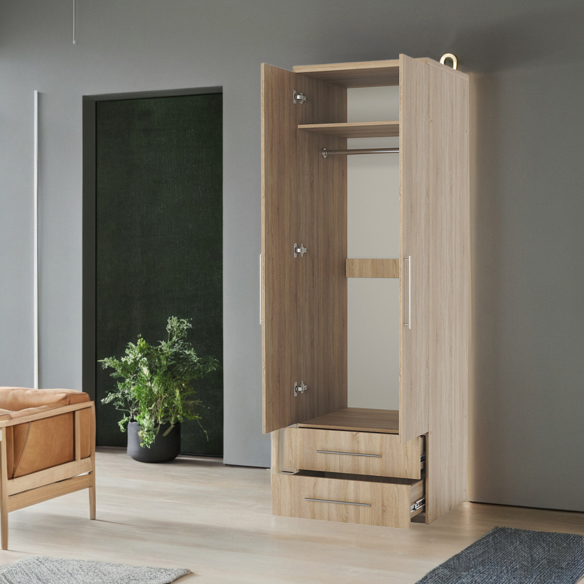 Изображение товара Шкаф распашной Гамма 24062027036 Дуб Сонома 90x240x60 см