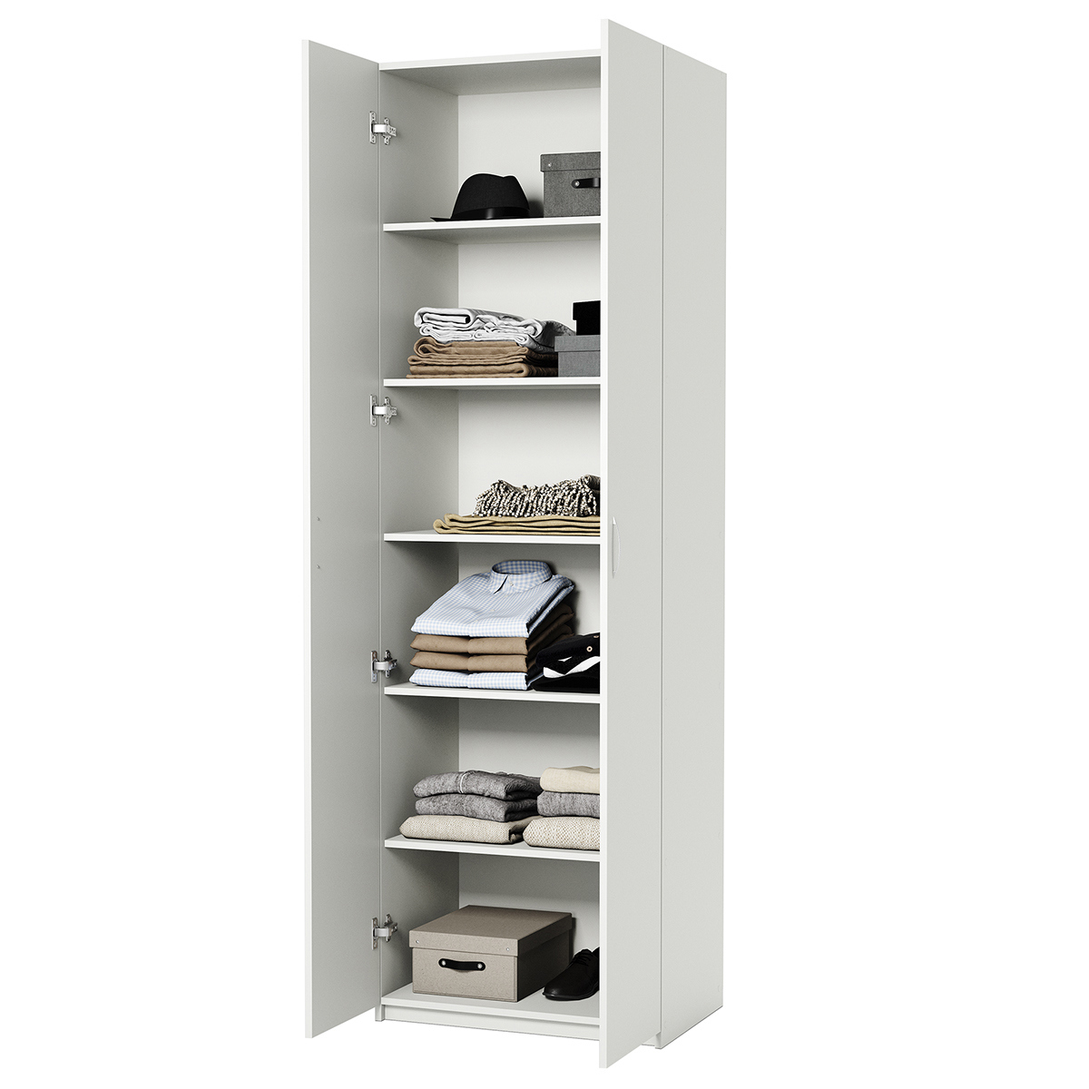 Изображение товара Шкаф распашной Гамма 1901022300 90x240x45 см ЛДСП цвет белый текстурный