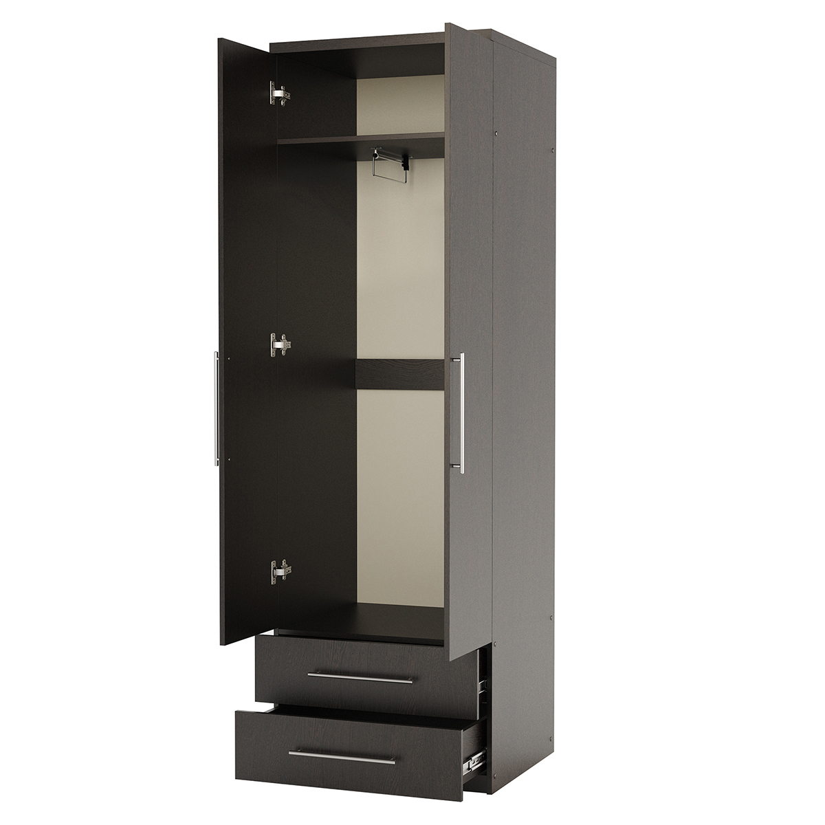 Изображение товара Шкаф распашной Гамма 1901022423 110x240x45 см Венге ЛДСП для спальни и гостиной