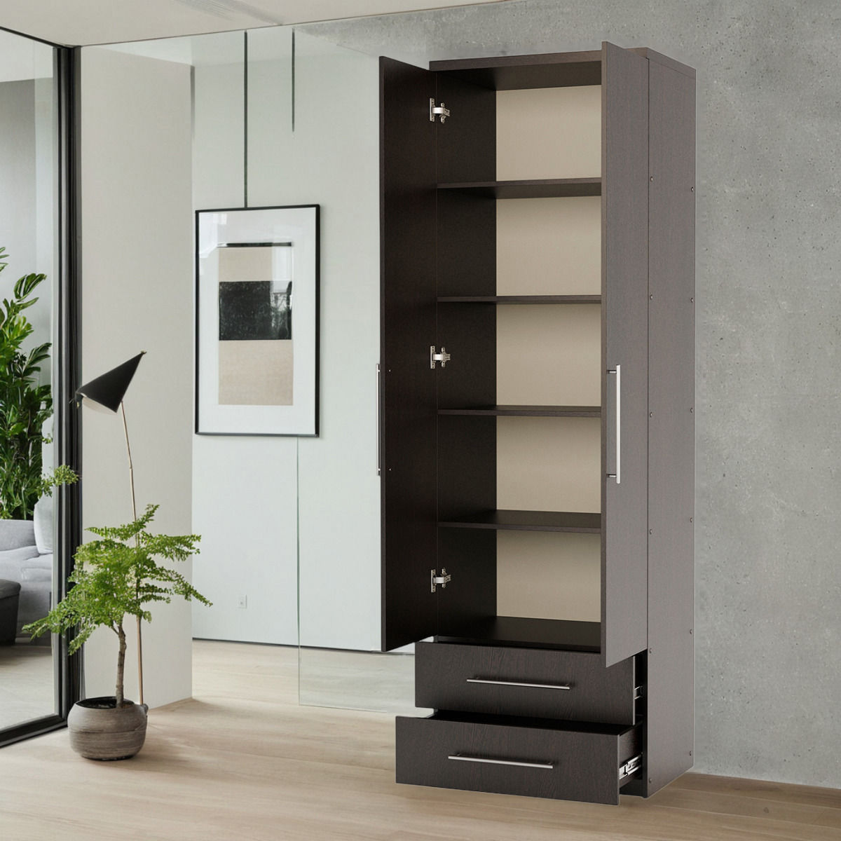 Изображение товара Шкаф распашной Гамма 1901022409 100x240x60 см венге