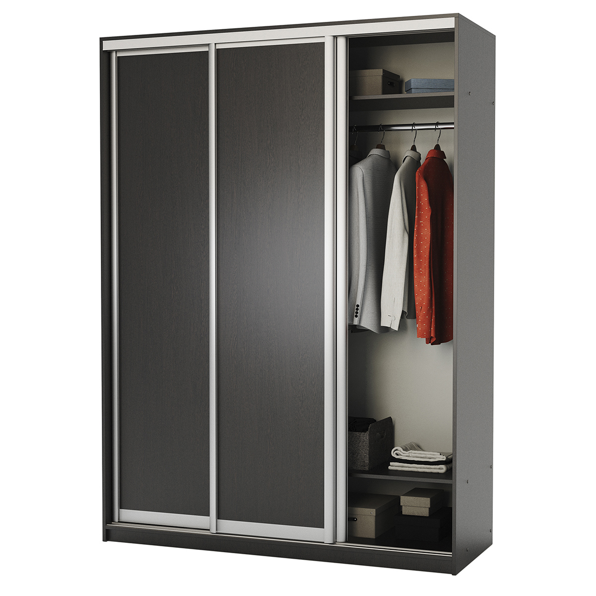 Изображение товара Шкаф-купе Гамма 240x170х60 см венге с 3 дверями и 7 полками