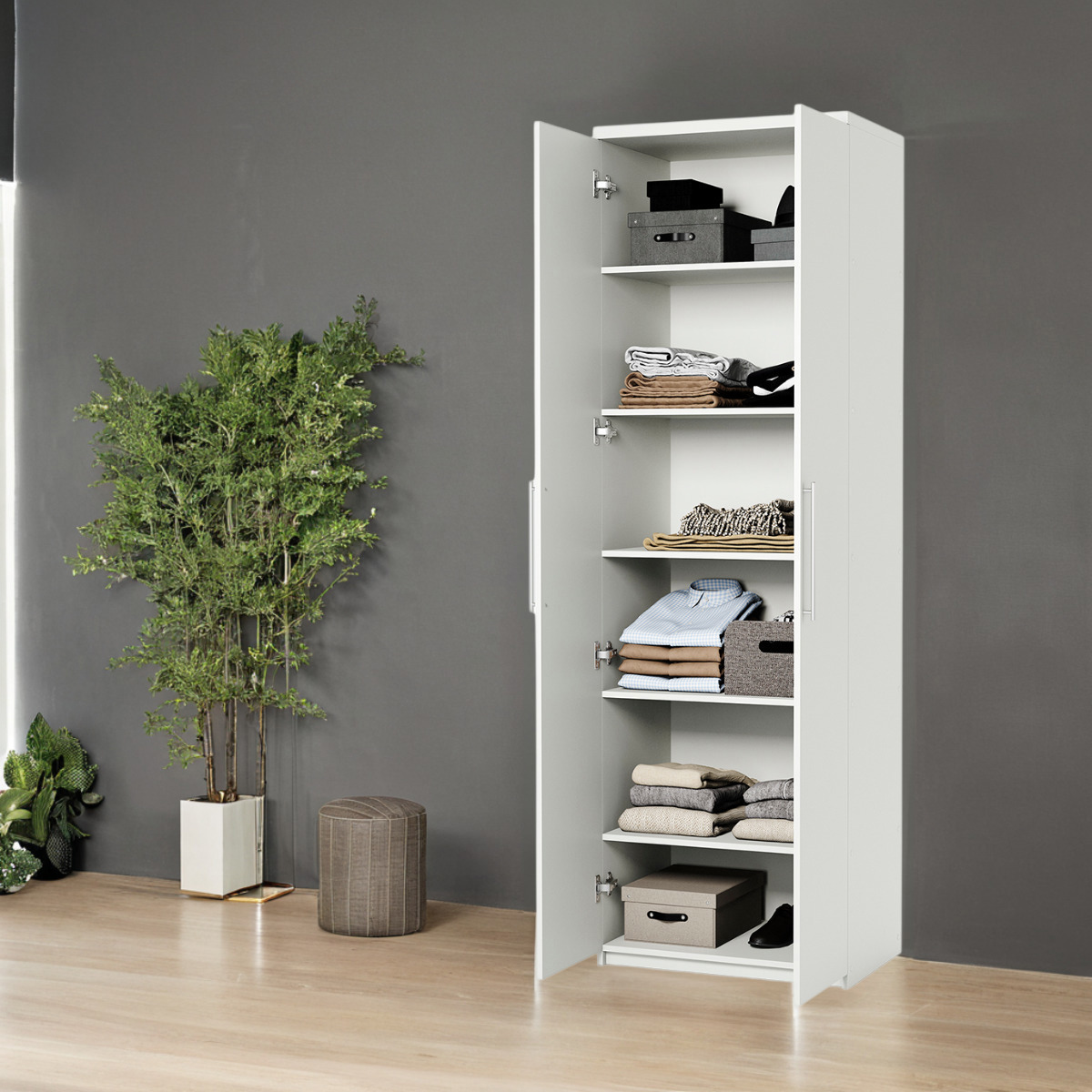 Изображение товара Шкаф распашной ГАММА Мелодия МП-21 Белый текстурный