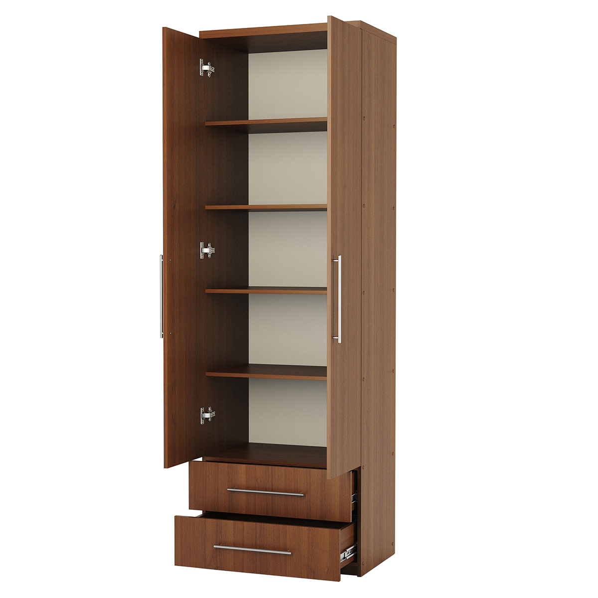 Изображение товара Шкаф распашной Гамма 90x240x45 см из ЛДСП цвет орех классический стиль