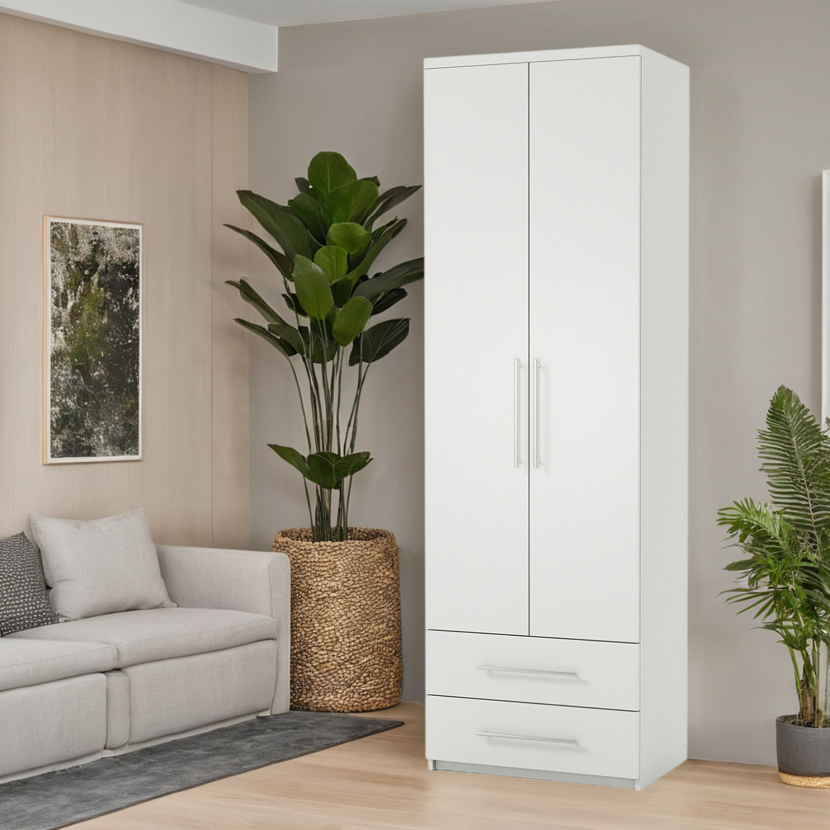 Изображение товара Шкаф распашной Гамма 1901022705 60x240x60 см ЛДСП цвет белый текстурный