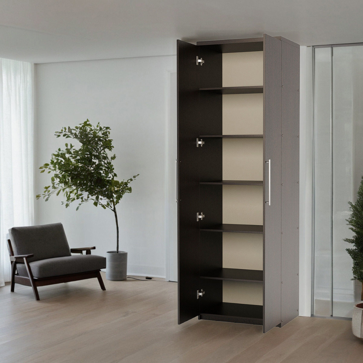 Изображение товара Шкаф распашной Гамма 1901022327 80x240x45 см ЛДСП цвет венге