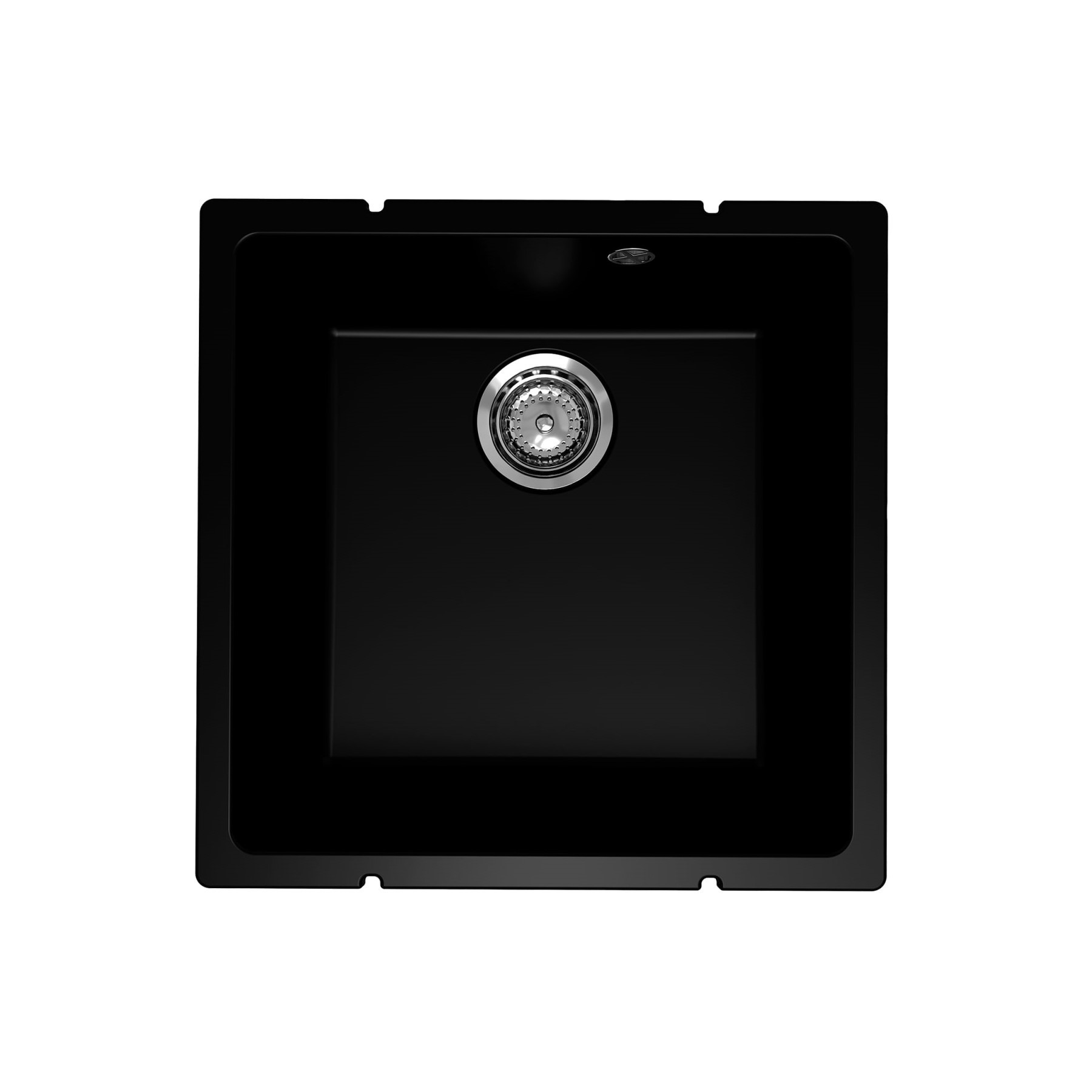 Изображение товара Мойка для кухни Ulgran Under 400-07 45x45 см глубина чаши 20 см искусственный камень цвет черный