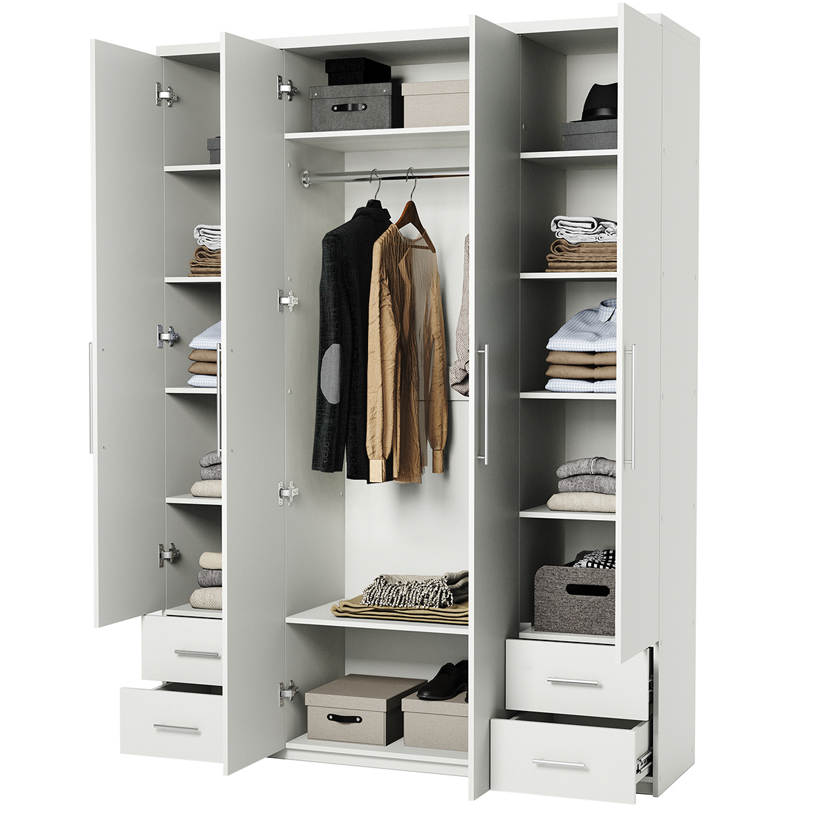 Изображение товара Шкаф распашной Гамма 140x240x60 см ЛДСП цвет белый текстурный