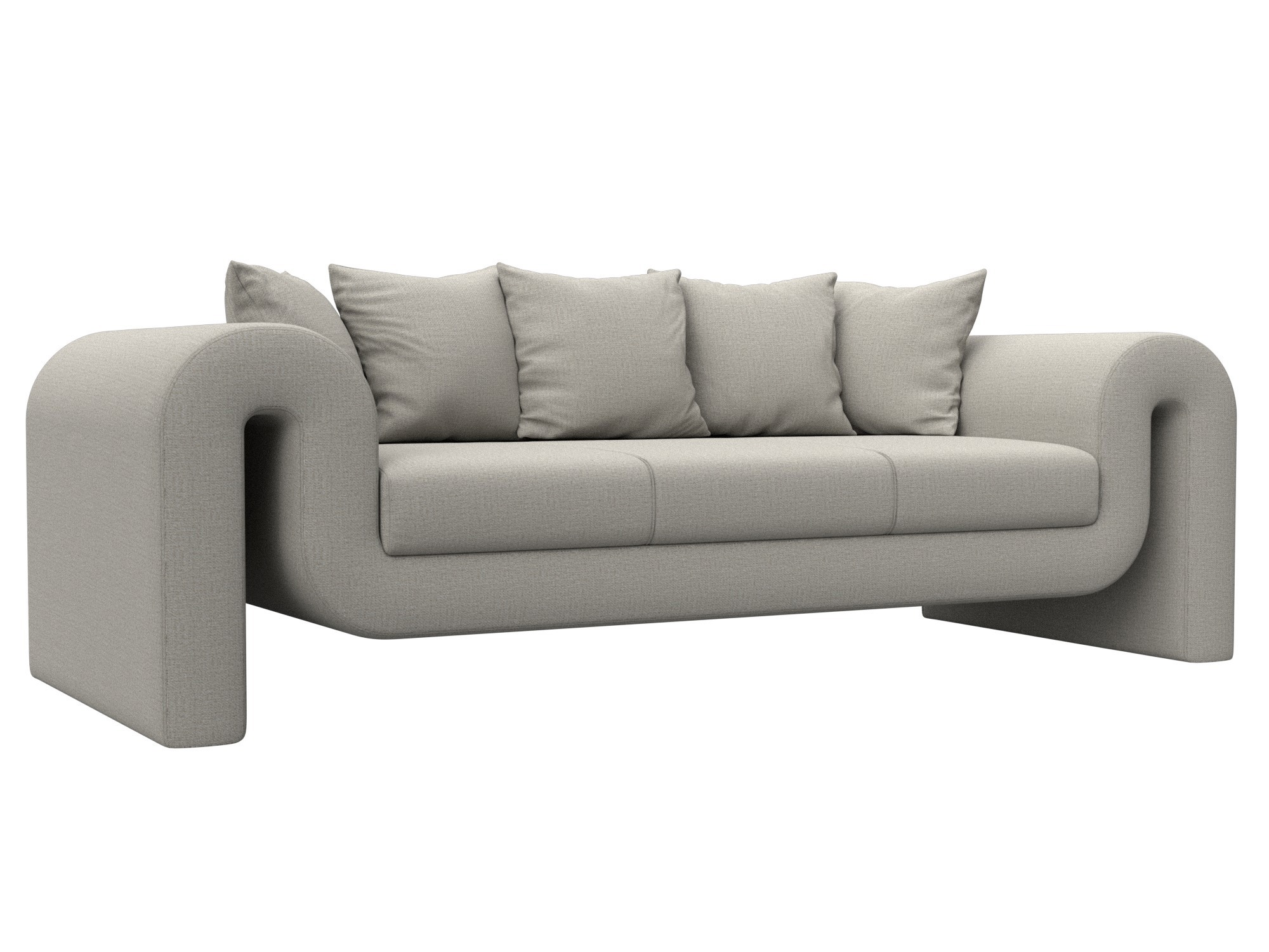 Изображение товара Диван прямой Волна Лига диванов 124397 237x77x85 см рогожка цвет амур 02 бежевый