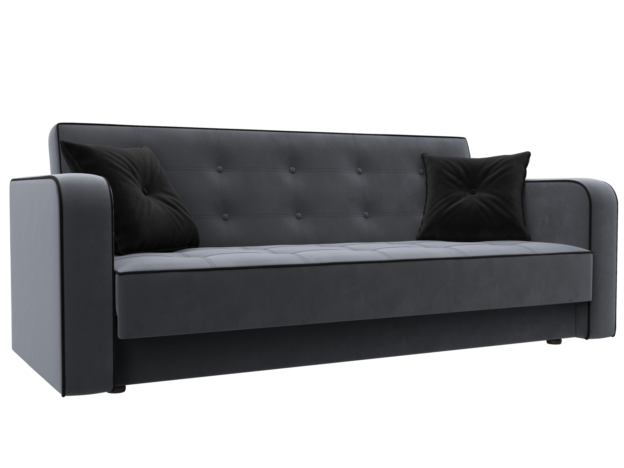 Изображение товара Диван-книжка Тур Лига раскладной велюр серый черный Россия