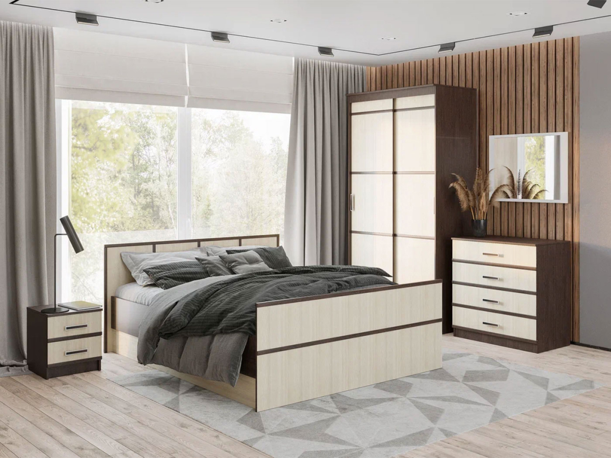Изображение товара Шкаф-купе Bts 221.6x114x61 см 7 полок ЛДСП цвет коричневый