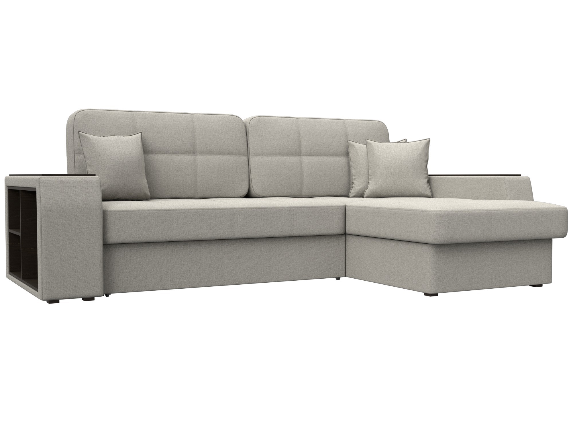 Изображение товара Угловой диван Брюссель правый 260x95x175 см Лига диванов рогожка бежевый