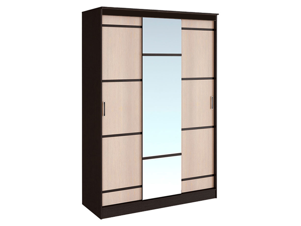Изображение товара Шкаф-купе Bts 222x150x61 см 7 полок ЛДСП цвет коричневый