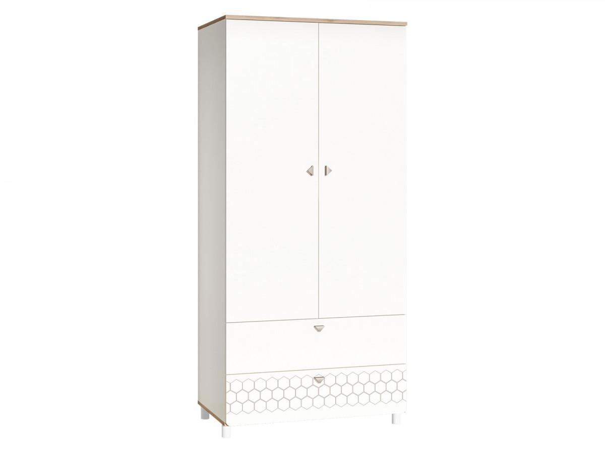 Изображение товара Детский шкаф Моби 154462 85x183.8x51.5 см из ЛДСП белый с дубом Изображение товара Детский шкаф Моби 154462 85x183.8x51.5 см из ЛДСП белый с дубом