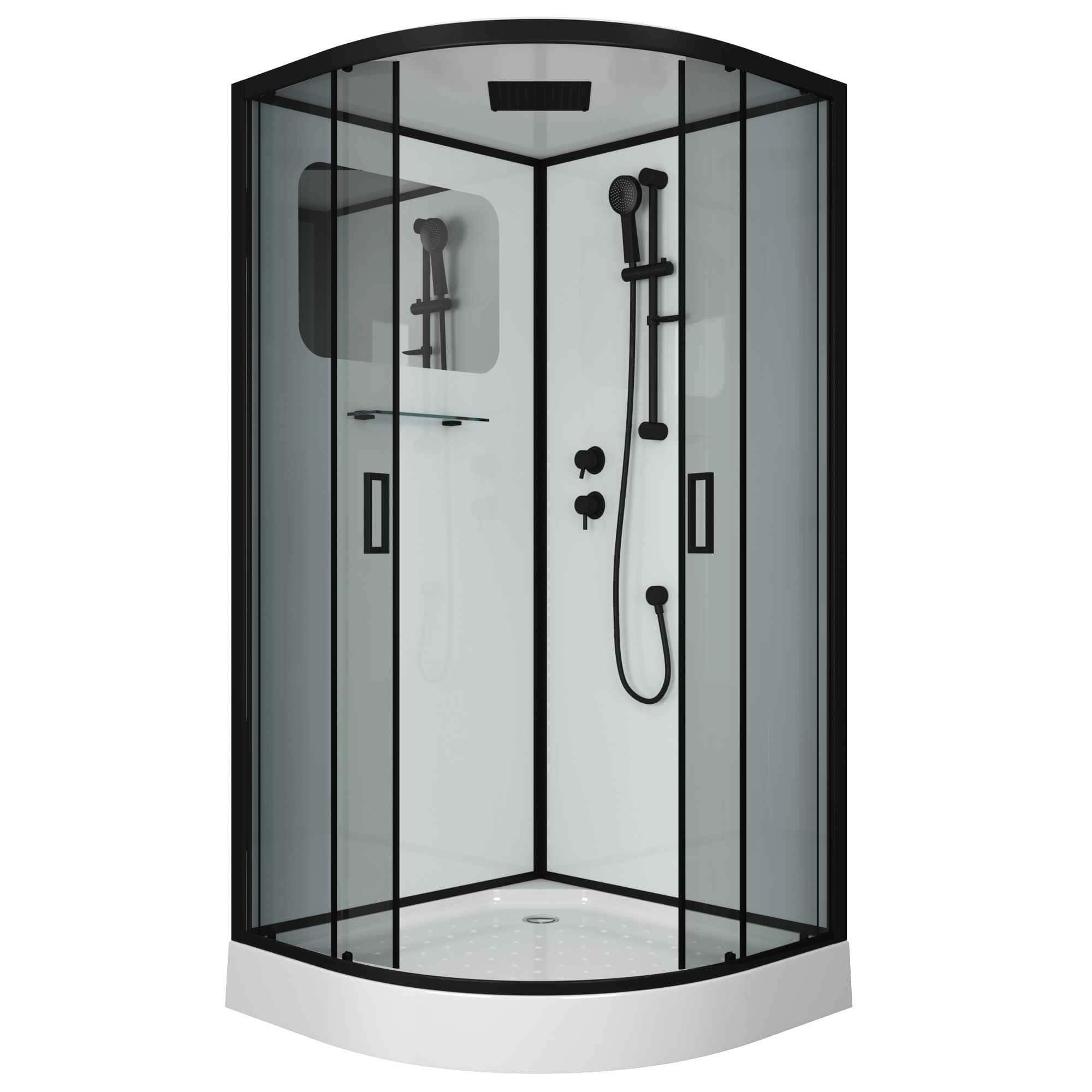 Изображение товара Душевая кабина Niagara NG-6902-01D BLACK Premium 100x100 см, низкий поддон 16 см