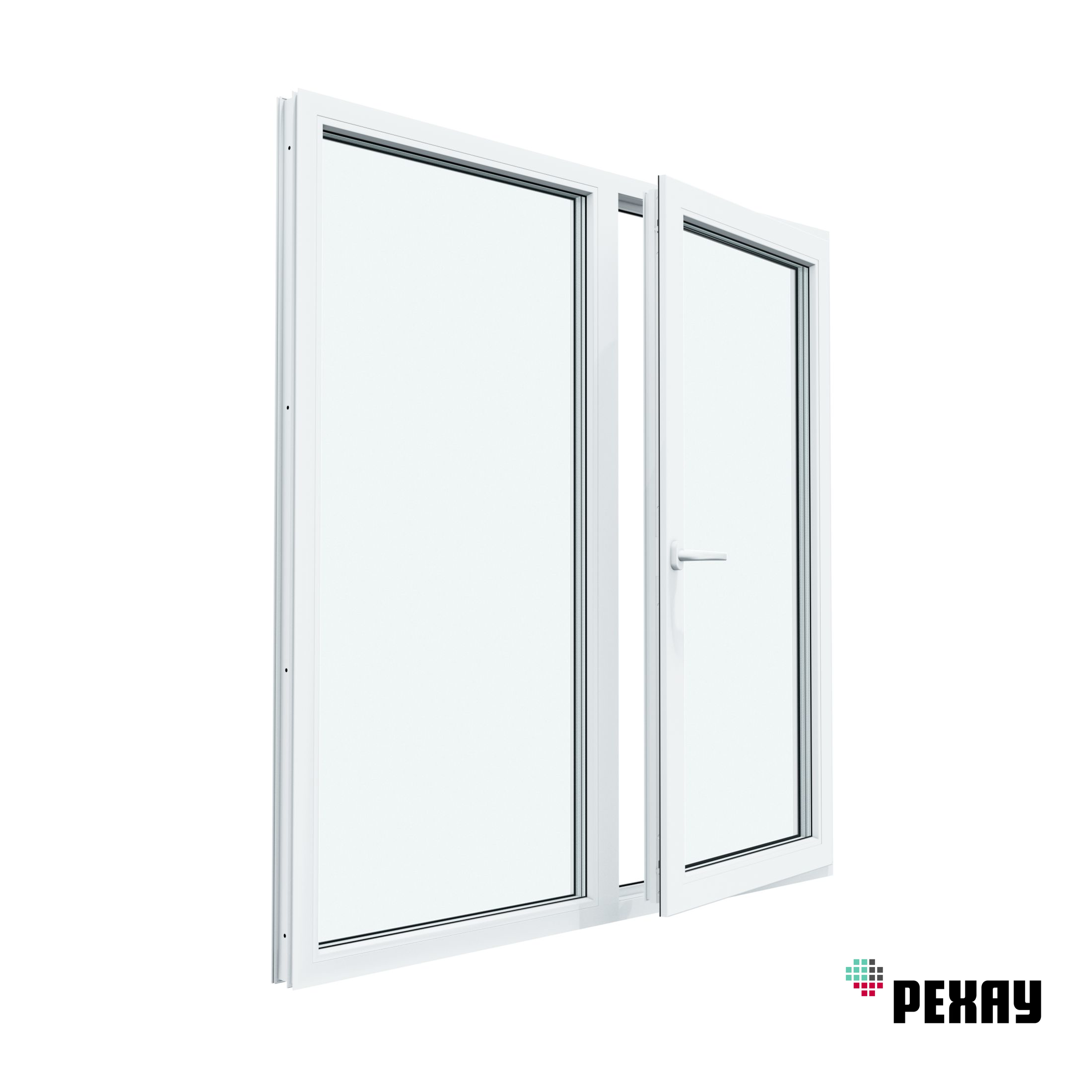 Изображение товара Пластиковое окно ПВХ Rehau Blitz двустворчатое 1200x1100мм белое