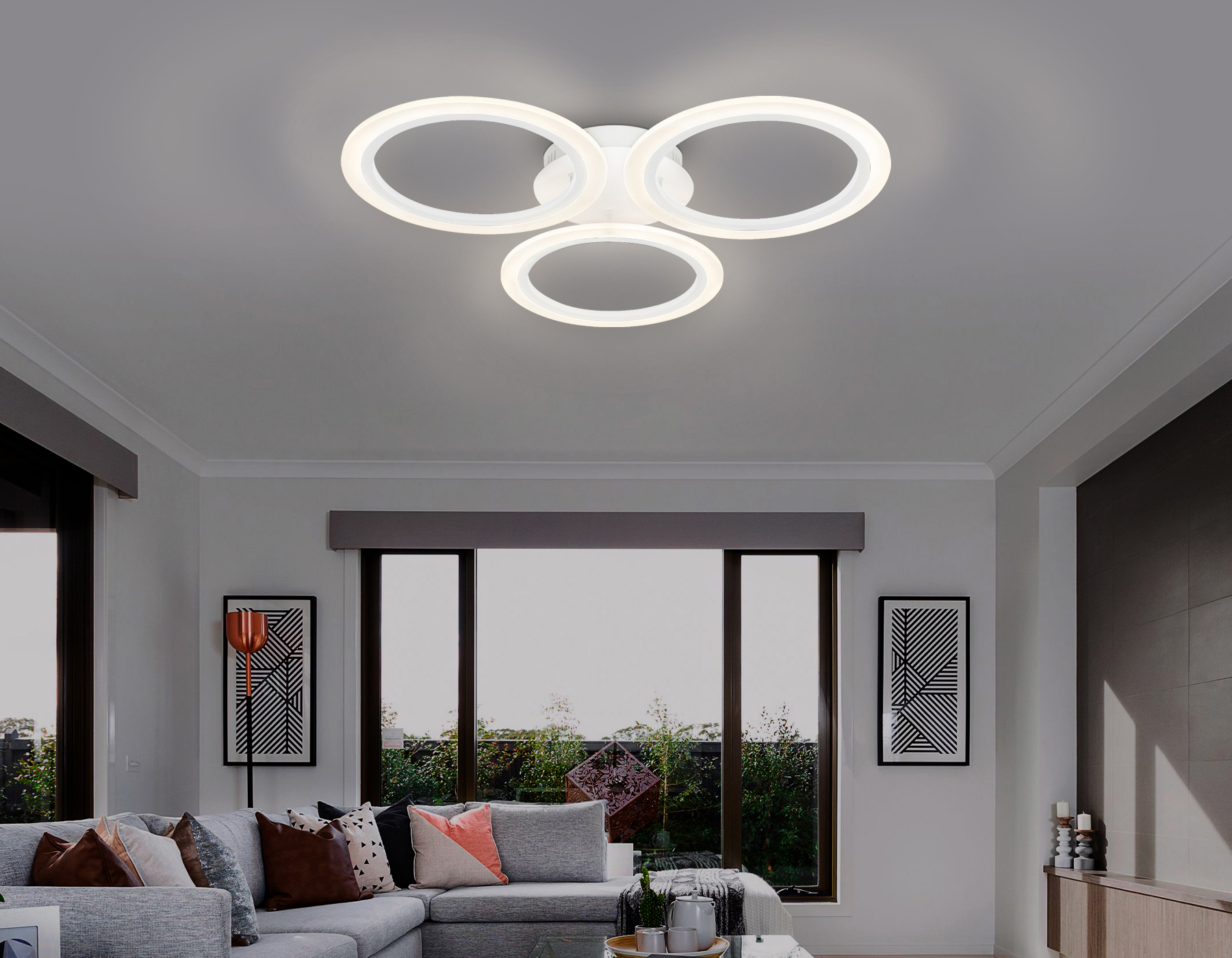 Изображение товара Люстра потолочная светодиодная Ambrella Light AMBR_FA4052 Acrylica с пультом управления 14 м² нейтральный белый свет цвет белый