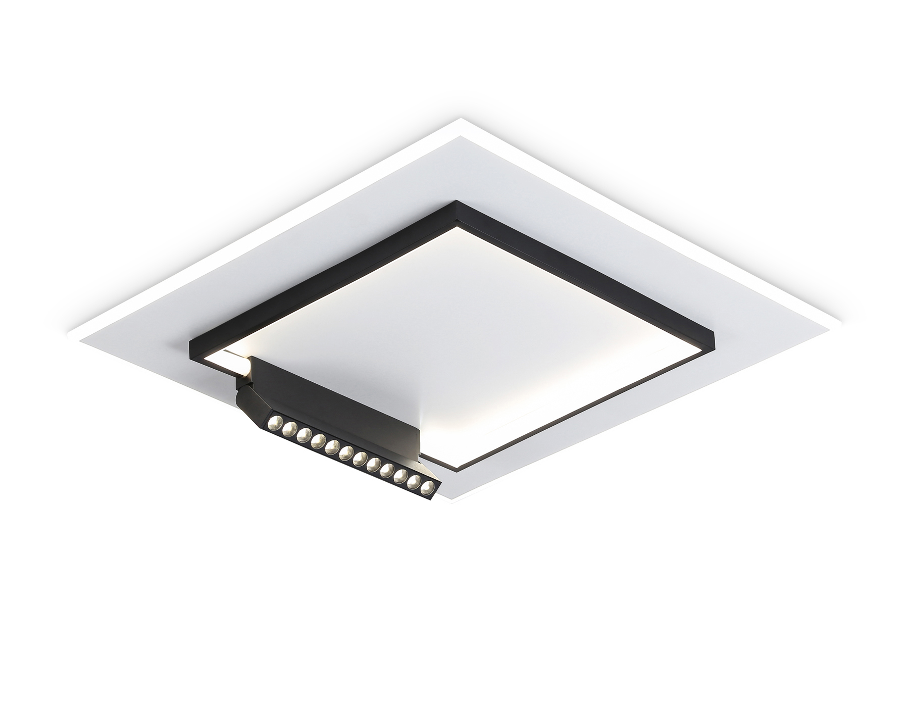 Изображение товара Люстра потолочная светодиодная Ambrella Light Comfort с пультом регулируемая 11.7 м2 белый черный