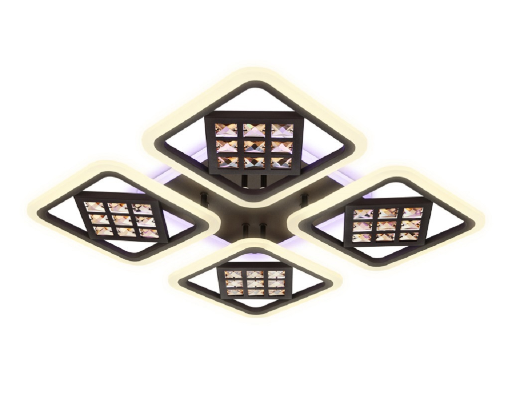 Изображение товара Люстра потолочная светодиодная Ambrella Light AMBR_FA287 Acrylica с пультом управления 14 м² нейтральный белый свет цвет кофе