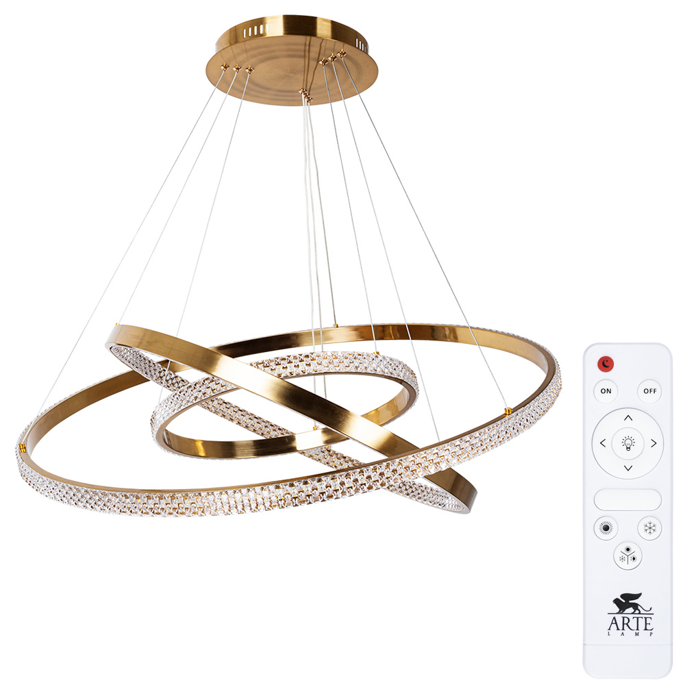 Изображение товара Люстра потолочная светодиодная Arte Lamp Orione с пультом управления 15 м² регулируемый белый свет цвет медь