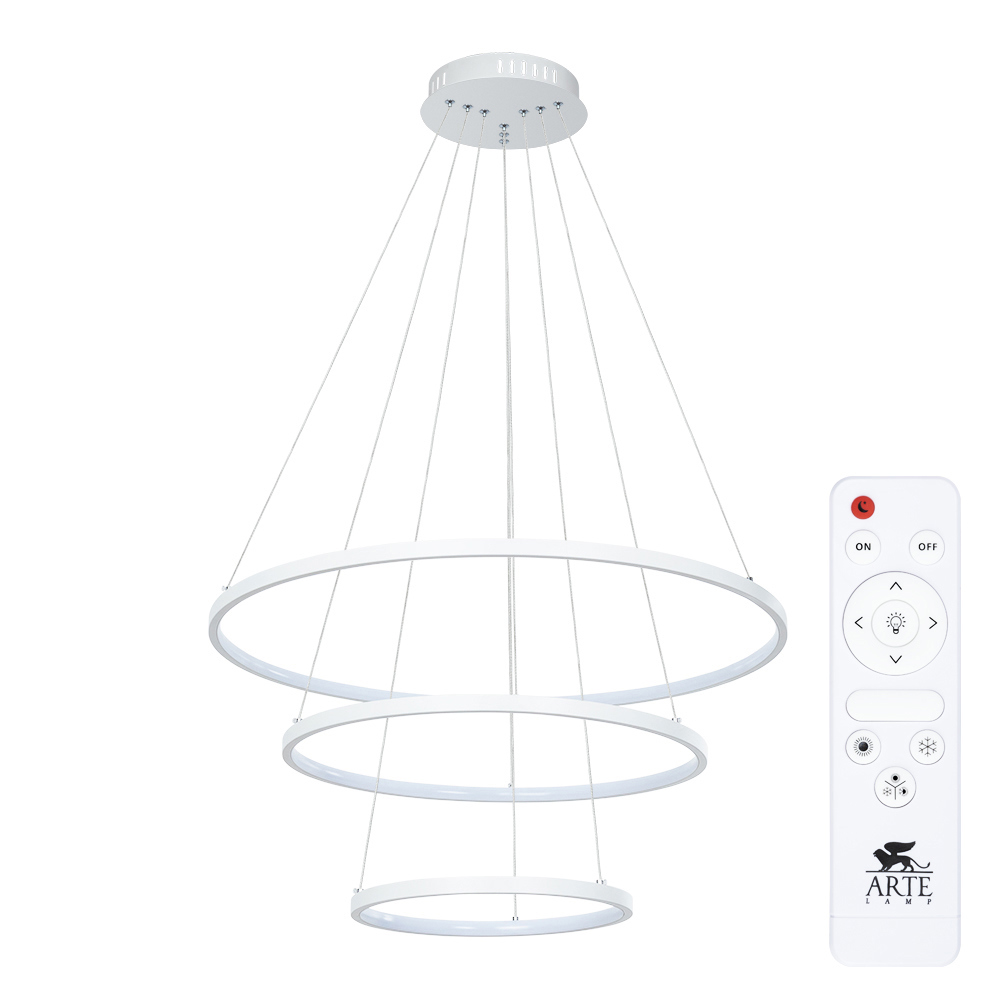 Изображение товара Люстра подвесная светодиодная Arte Lamp Frodo с пультом управления 12.7 м² регул белый свет цвет бе