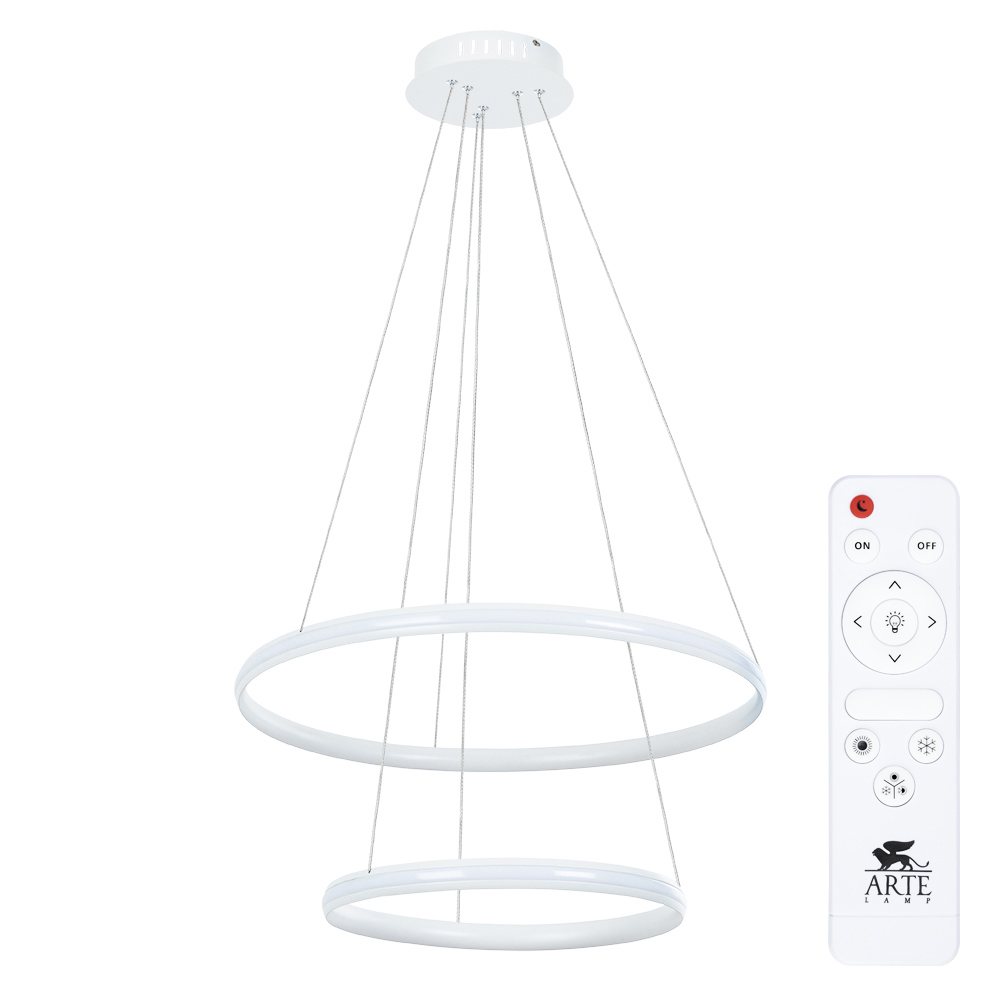 Изображение товара Светильник подвесной светодиодный Arte Lamp Meridiana с пультом управления 8 м² регулируемый белый свет цвет белый