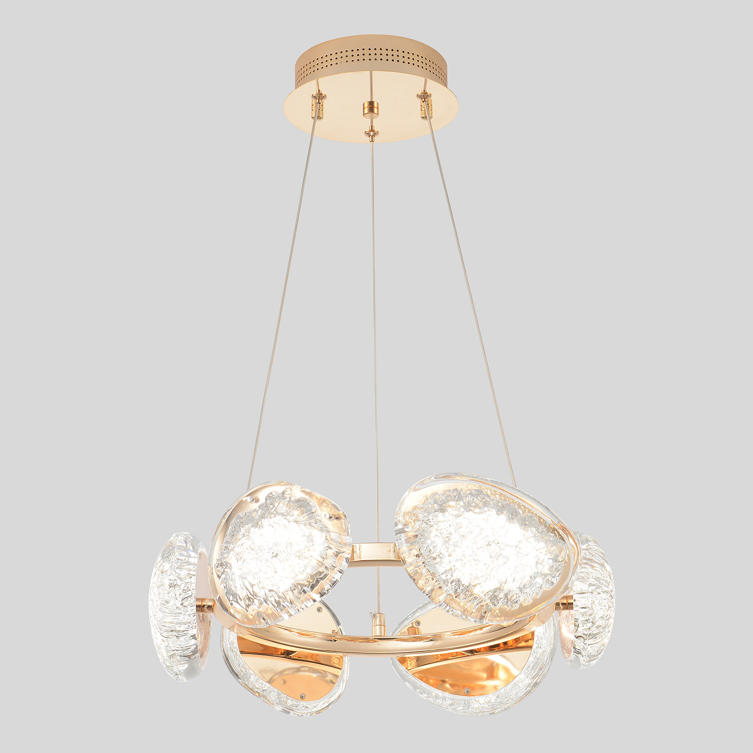 Изображение товара Люстра подвесная светодиодная Crystal Lux CU_0590_306 Felicidad с пультом управления 11 м² регулируемый белый свет цвет золото Изображение товара Люстра подвесная светодиодная Crystal Lux CU_0590_306 Felicidad с пультом управления 11 м² регулируемый белый свет цвет золото