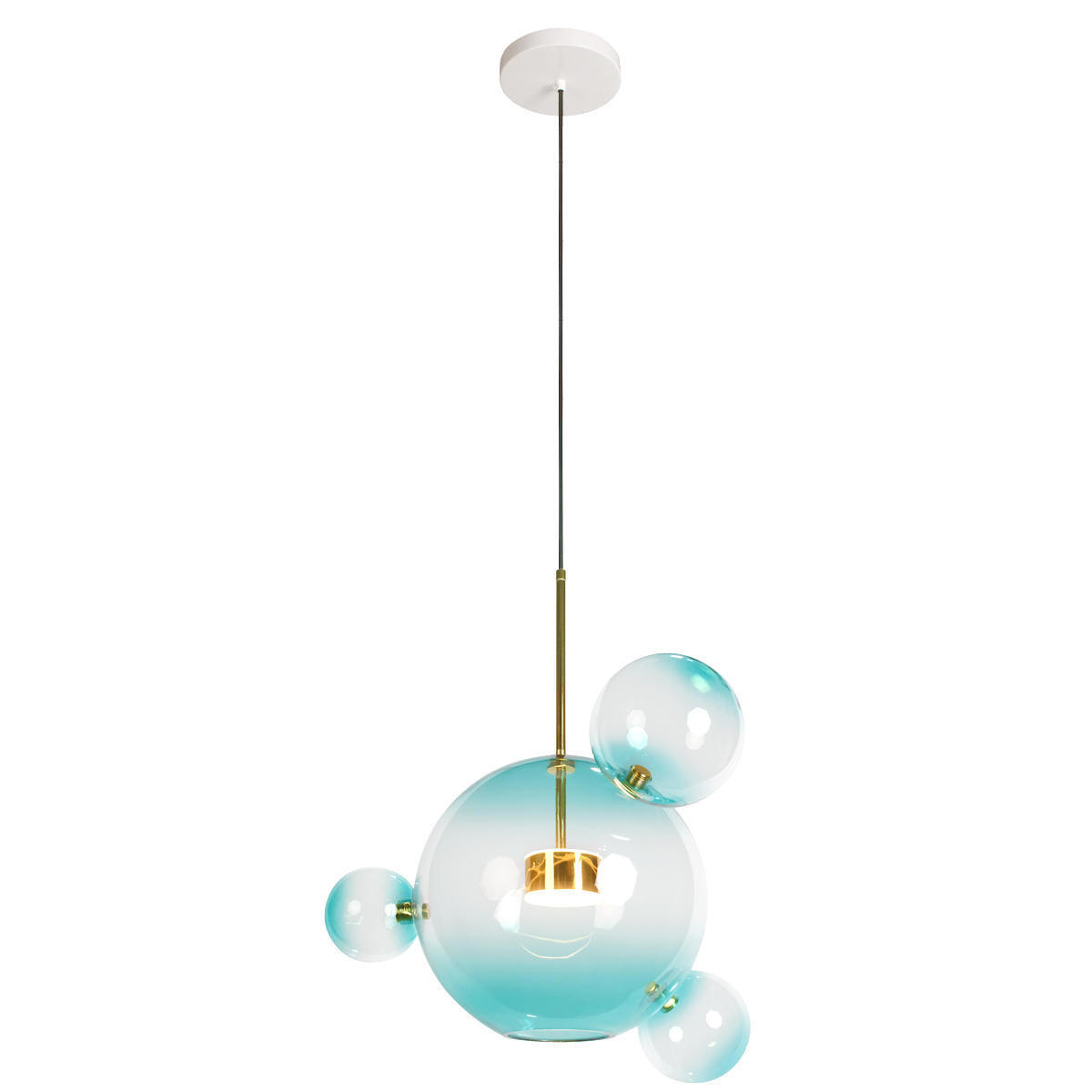 Изображение товара Светильник подвесной светодиодный Loft It Bolle Lf_2027-p4_blue 2.17 м² теплый белый (желтый) свет цвет золото/голубой
