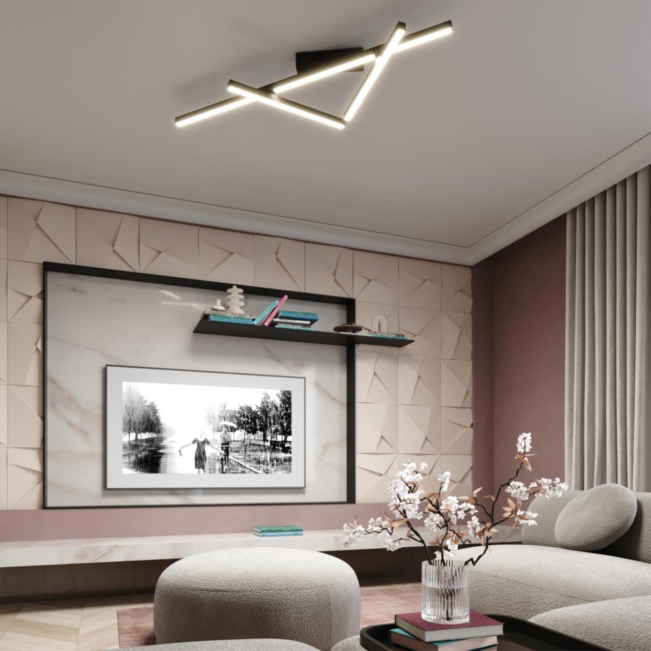 Изображение товара Люстра потолочная светодиодная Odeon Light Od_4367_50cl 22 м² нейтральный белый свет цвет черный