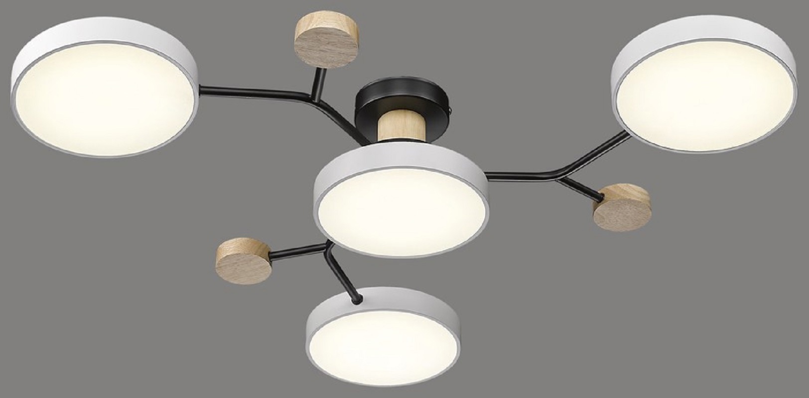 Изображение товара Люстра потолочная светодиодная Velante 446 Ve_446-007-04 21.71 м² регулируемый белый свет цвет белый/черный